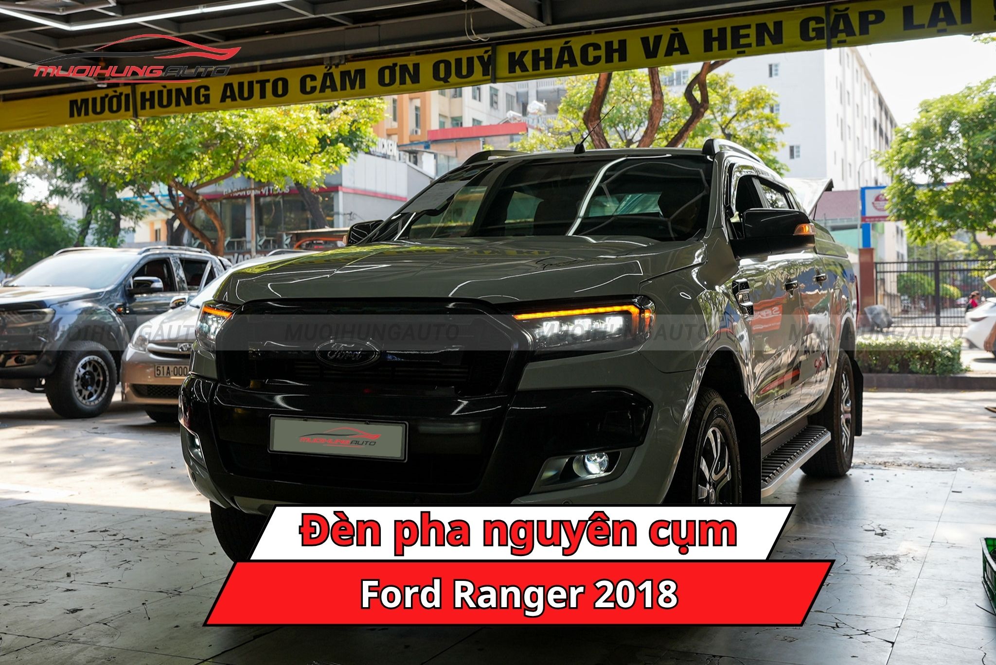 Đèn pha nguyên cụm ô tô Ford Ranger 2018