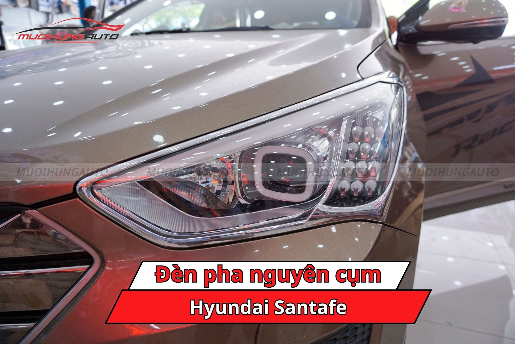 Đèn pha nguyên cụm xe Hyundai Santafe