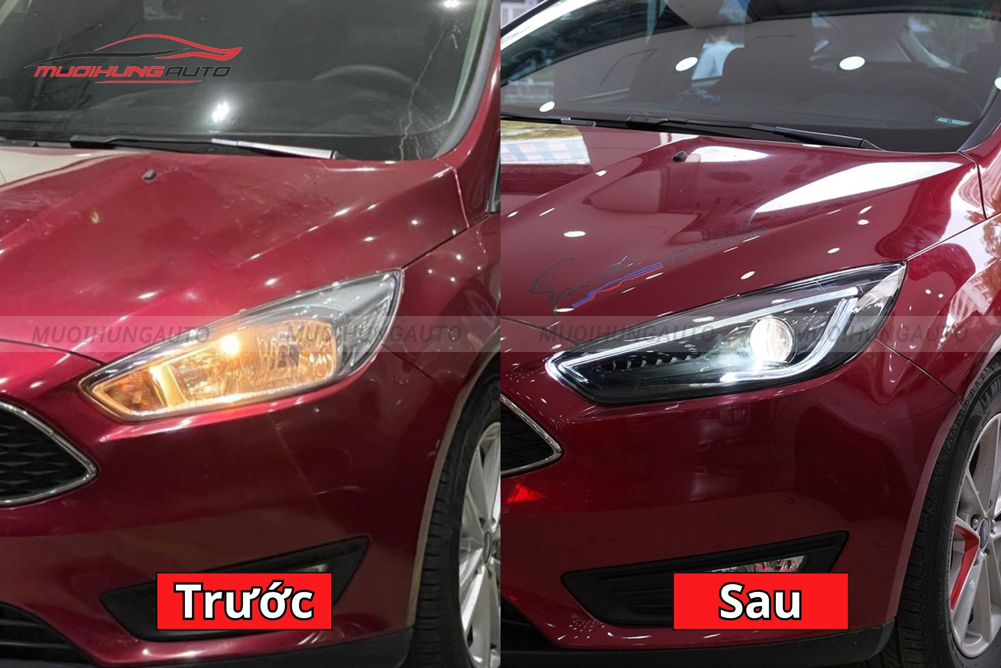 Đèn pha nguyên cụm xe ô tô Ford Focus