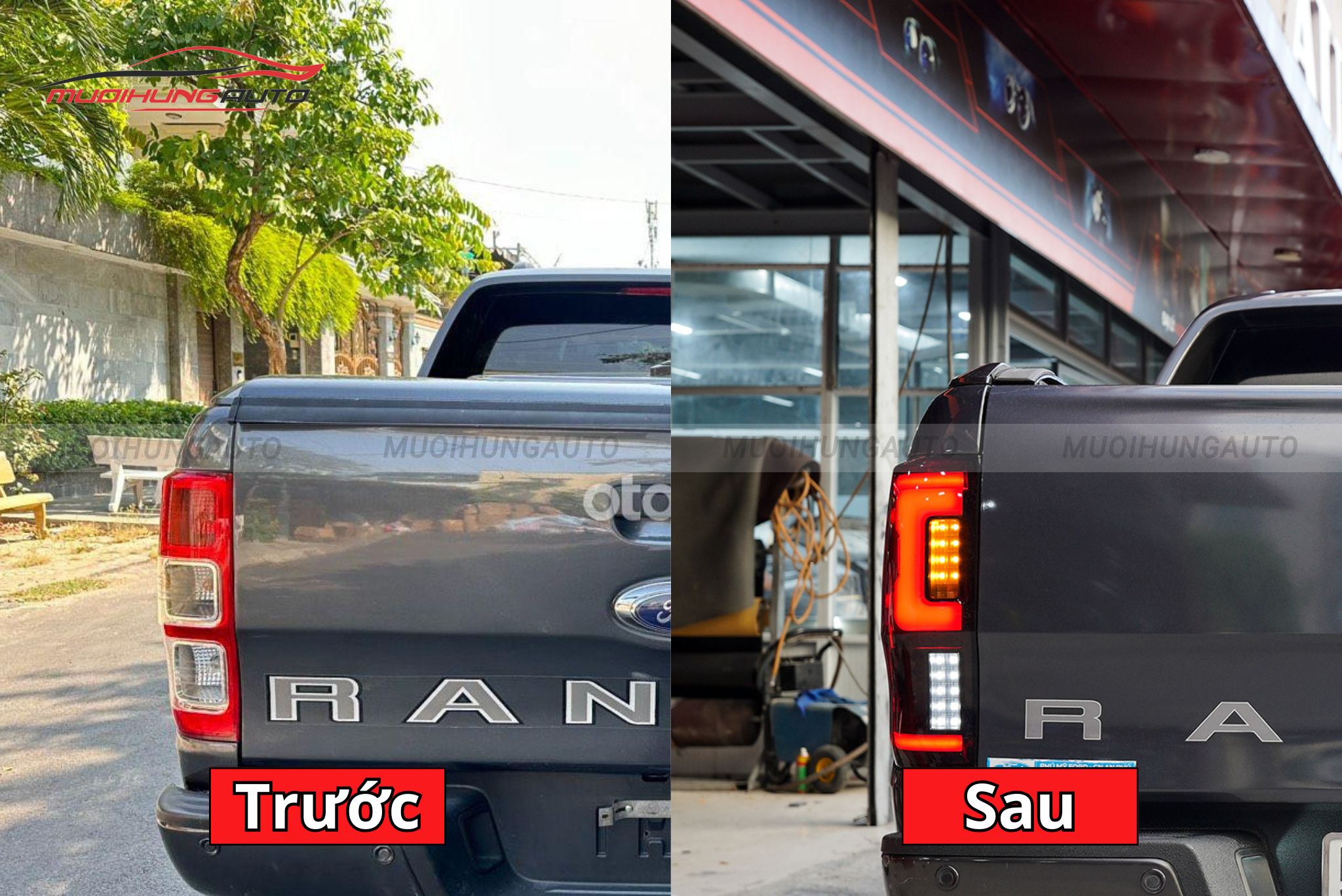 Độ đèn hậu nguyên cụm Ford Ranger