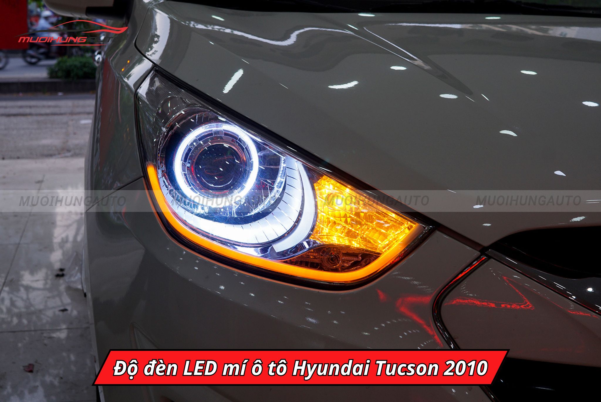 Độ đèn LED mí cho Hyundai Tucson 2010