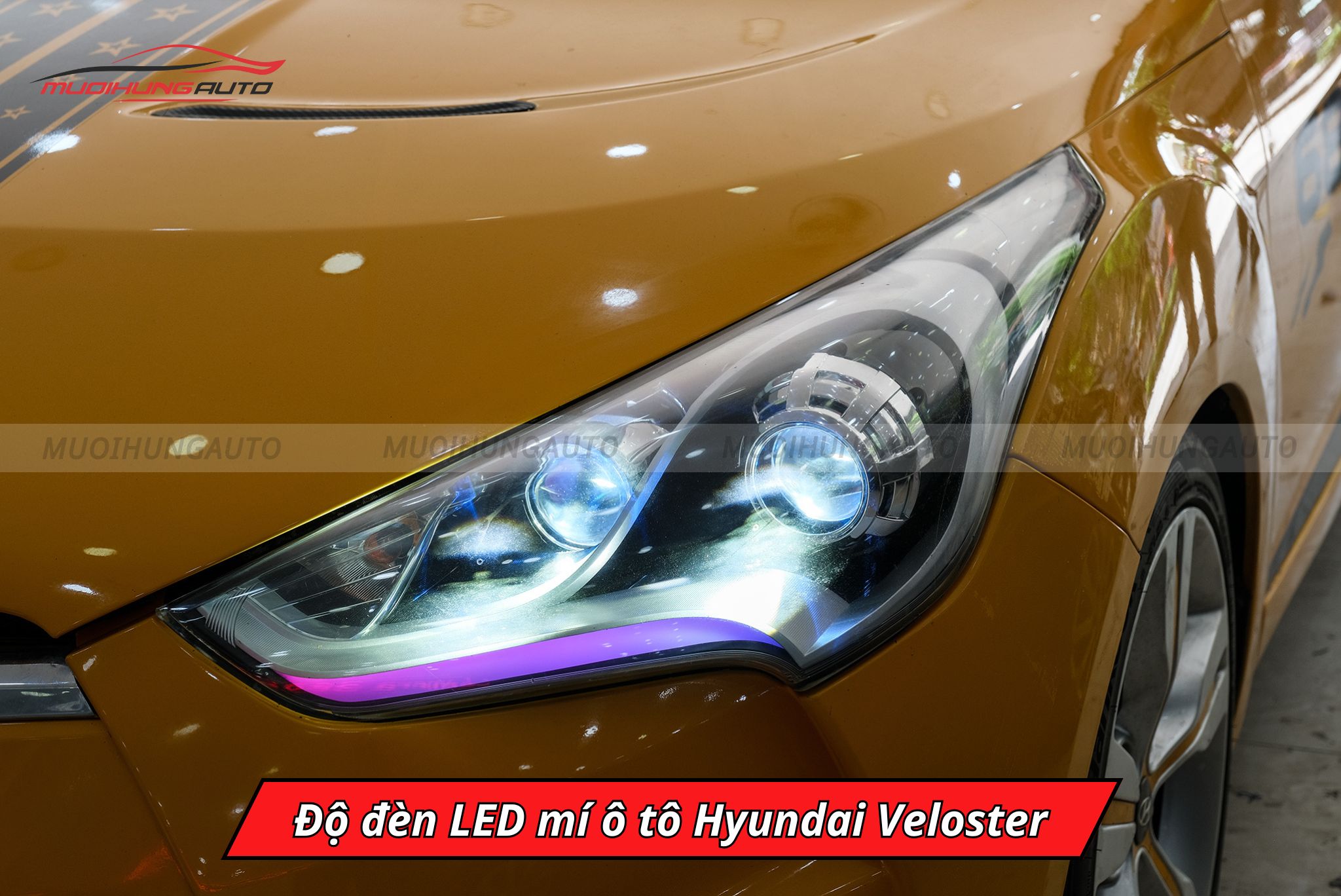 Độ đèn LED mí cho Hyundai Veloster