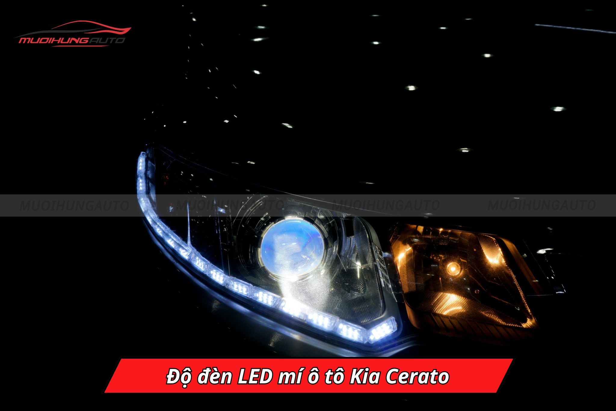 Độ đèn LED mí cho Kia Cerato
