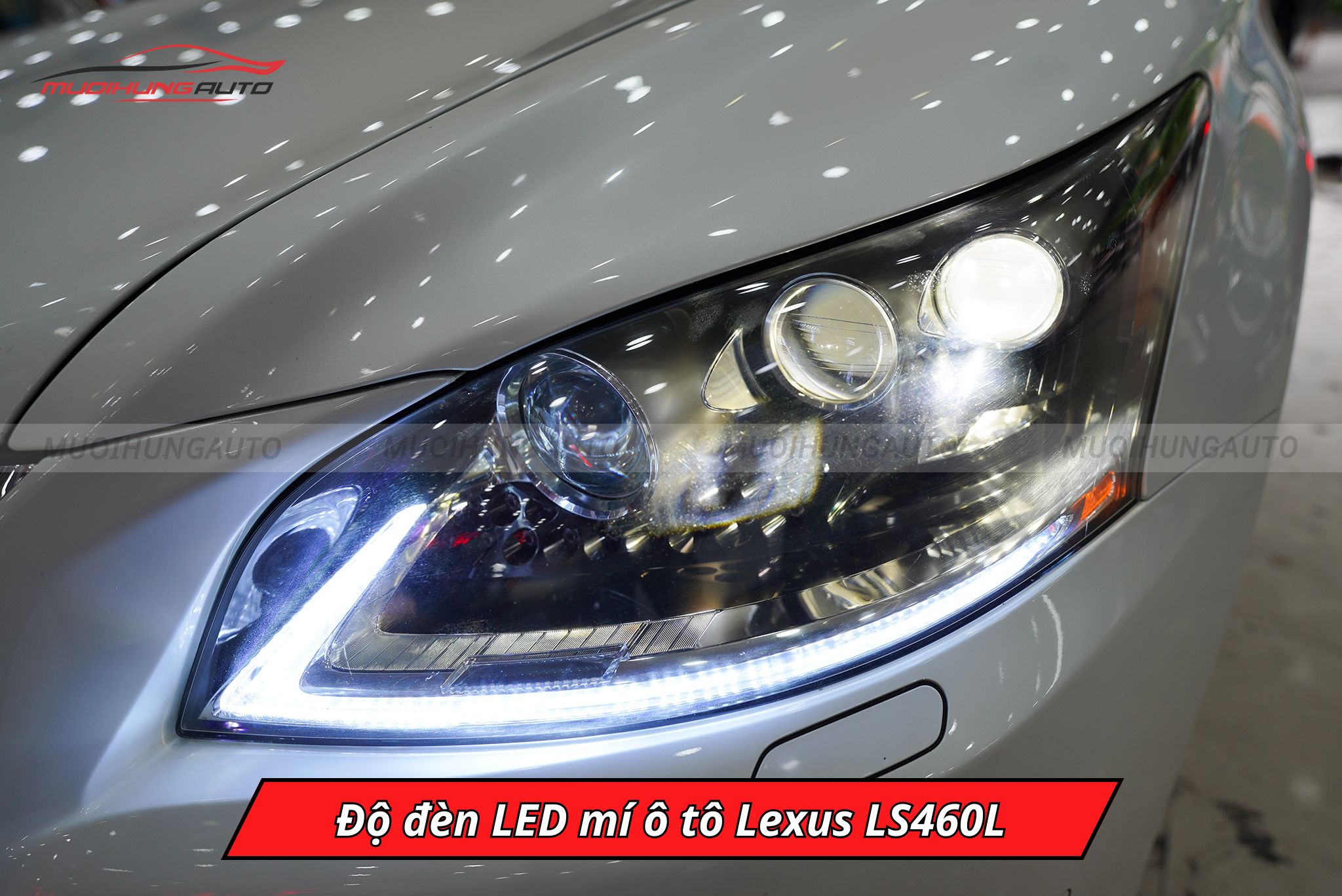 Độ đèn LED mí cho Lexus LS460L