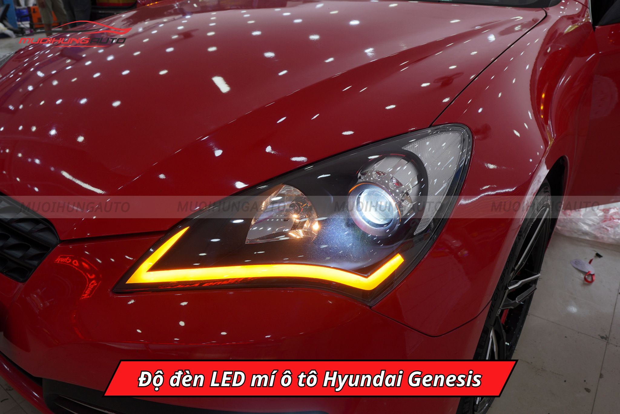 Độ đèn LED mí cho ô tô Hyundai Genesis