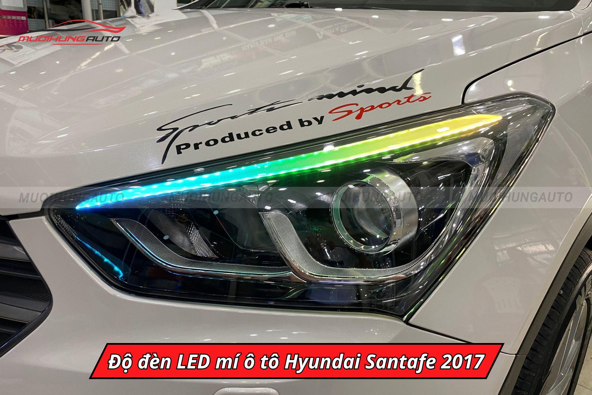 Độ đèn LED mí cho ô tô Hyundai Santafe 2017