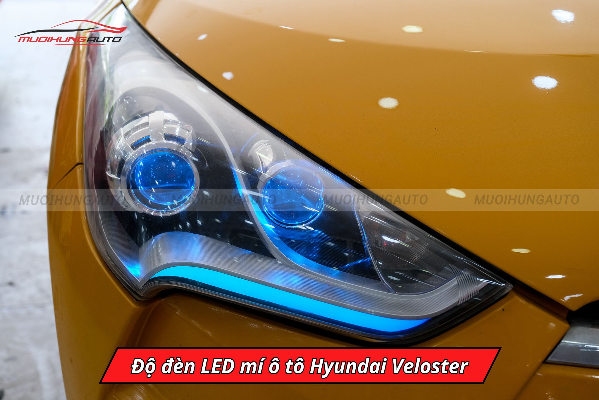 Độ đèn LED mí cho ô tô Hyundai Veloster