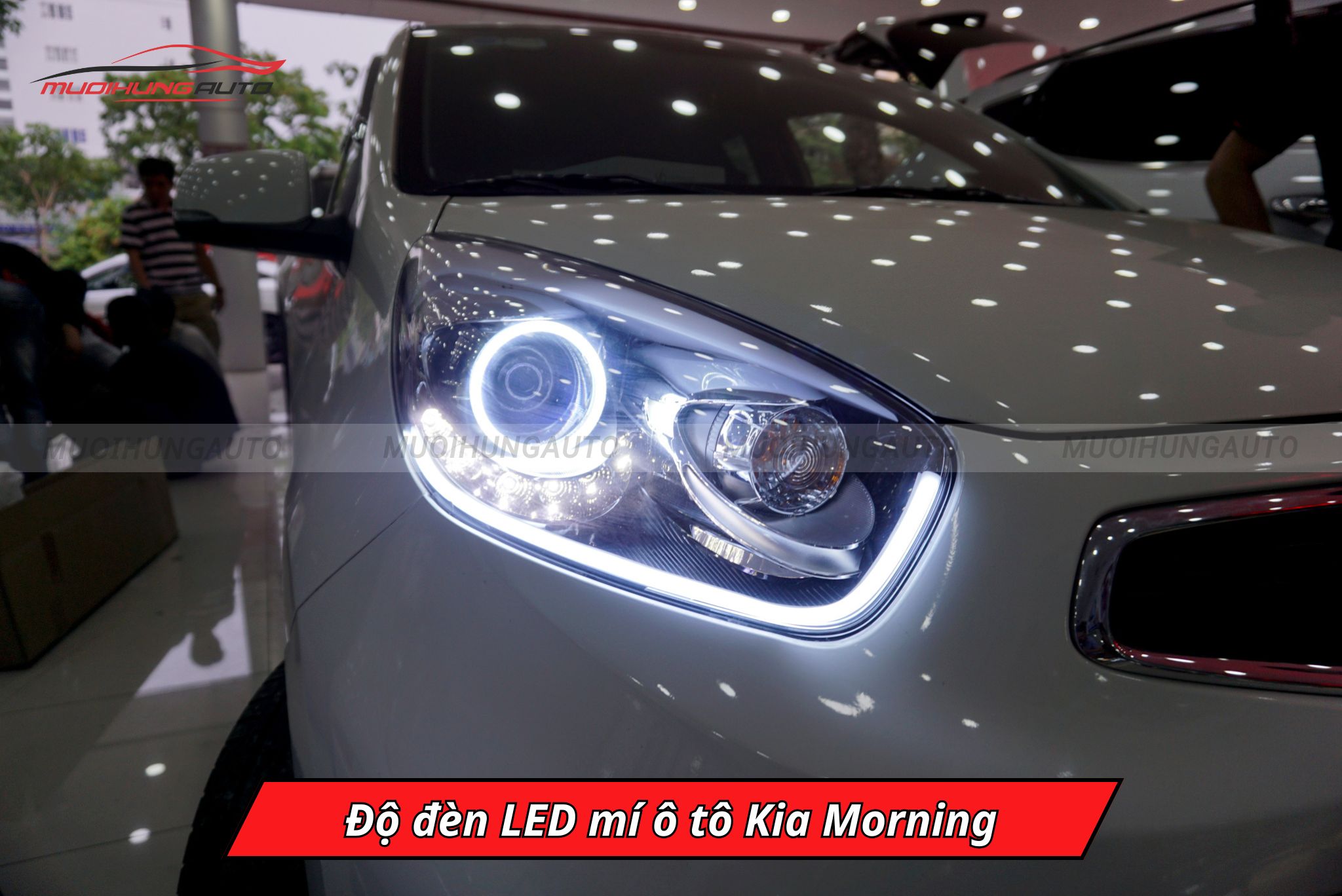 Độ đèn LED mí cho ô tô Kia Morning