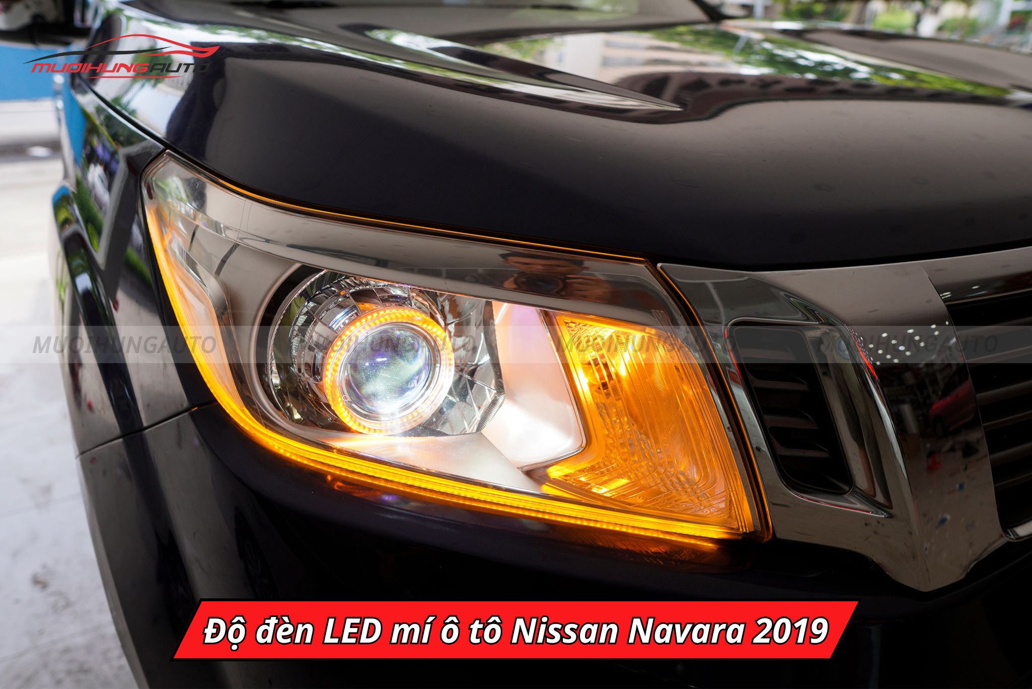 Độ đèn LED mí cho ô tô Nissan Navara 2019
