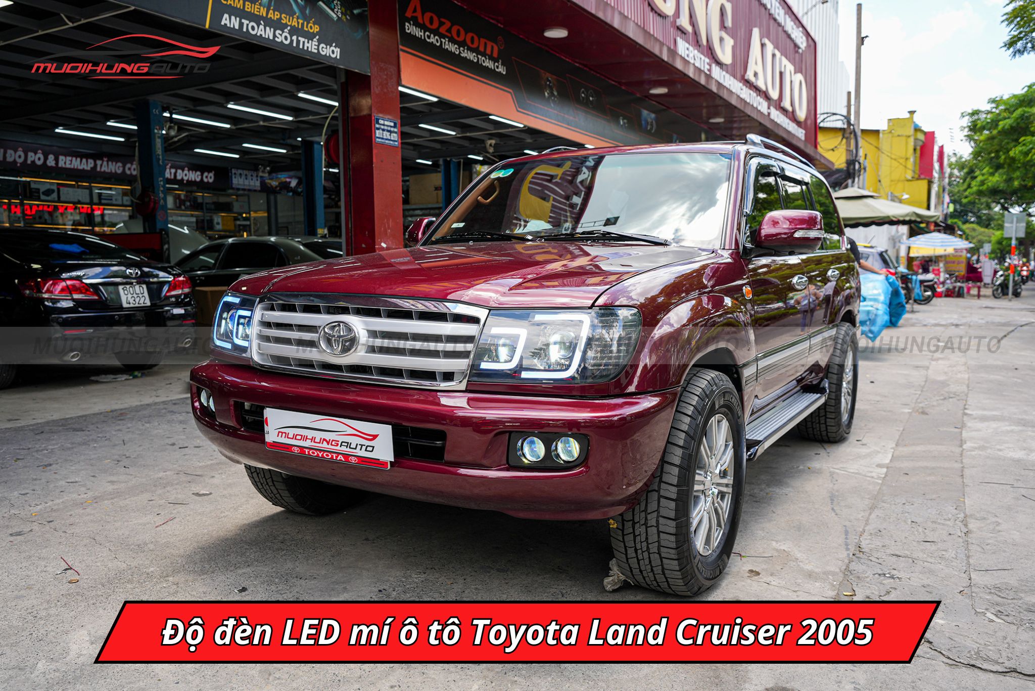 Độ đèn LED mí cho ô tô Toyota Land Cruiser 2005