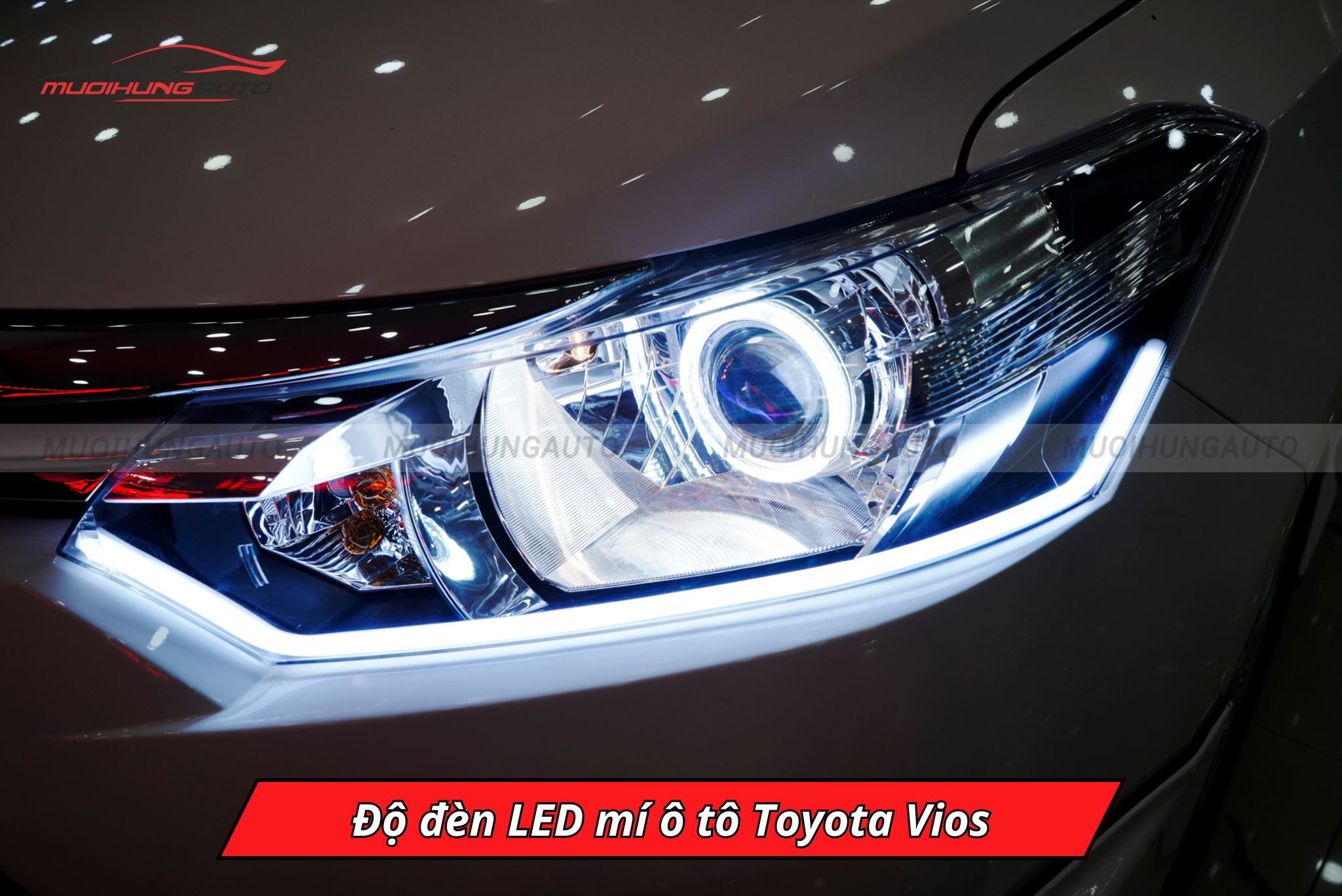 Độ đèn LED mí cho ô tô Toyota Vios