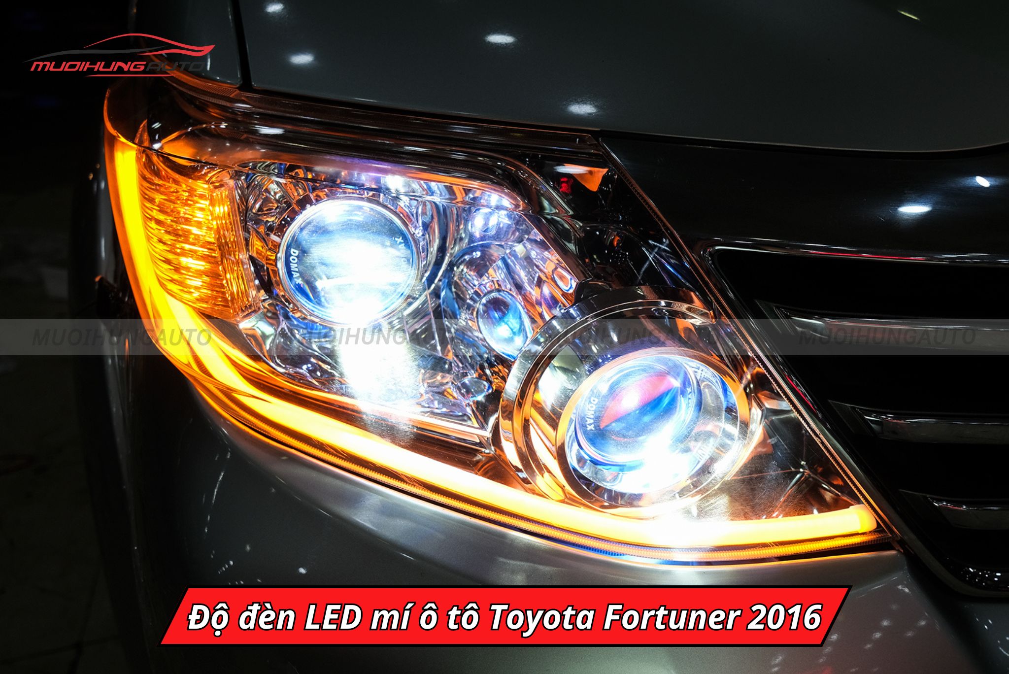 Độ đèn LED mí cho Toyota Fortuner 2016