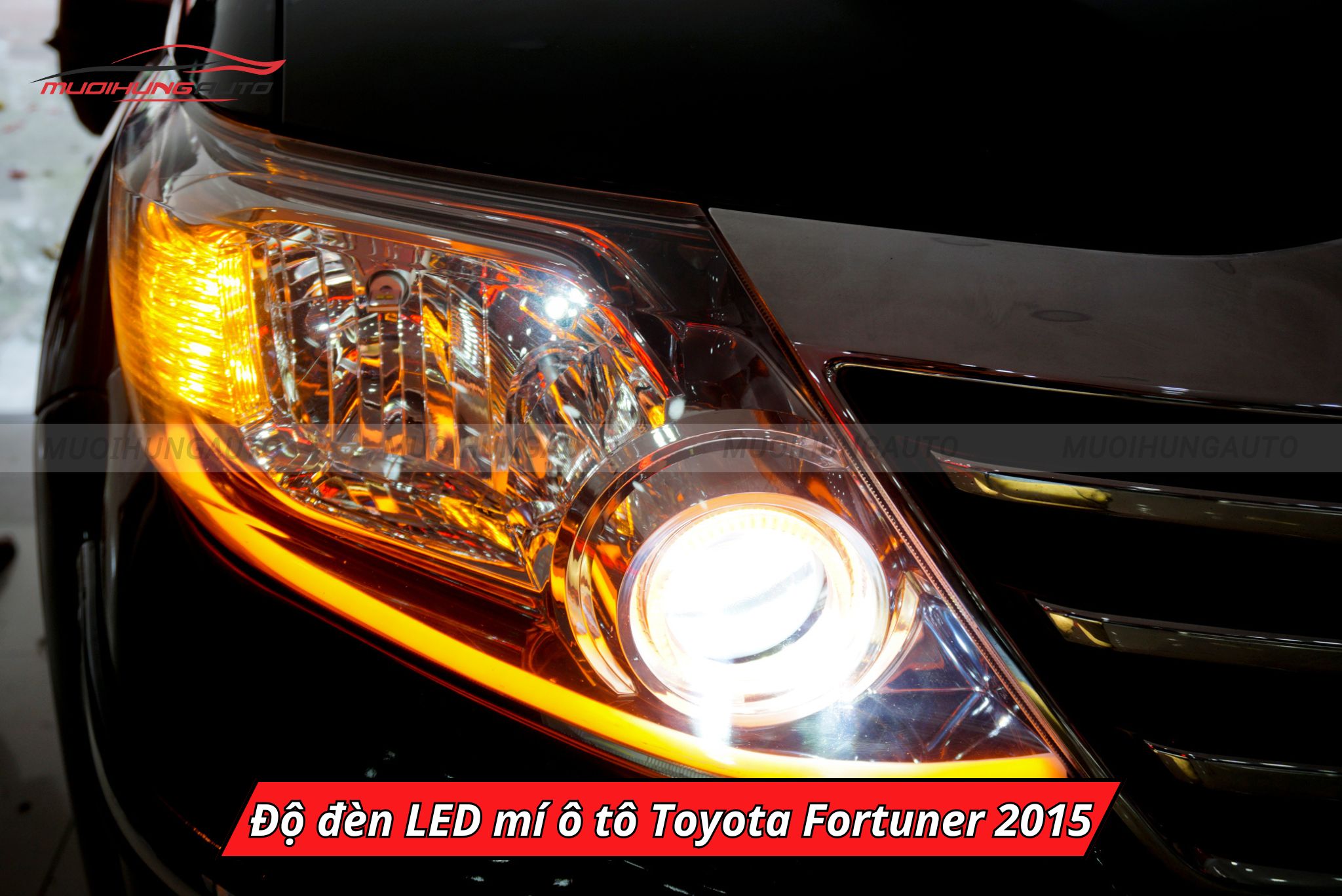 Độ đèn LED mí cho xe Toyota Fortuner 2015