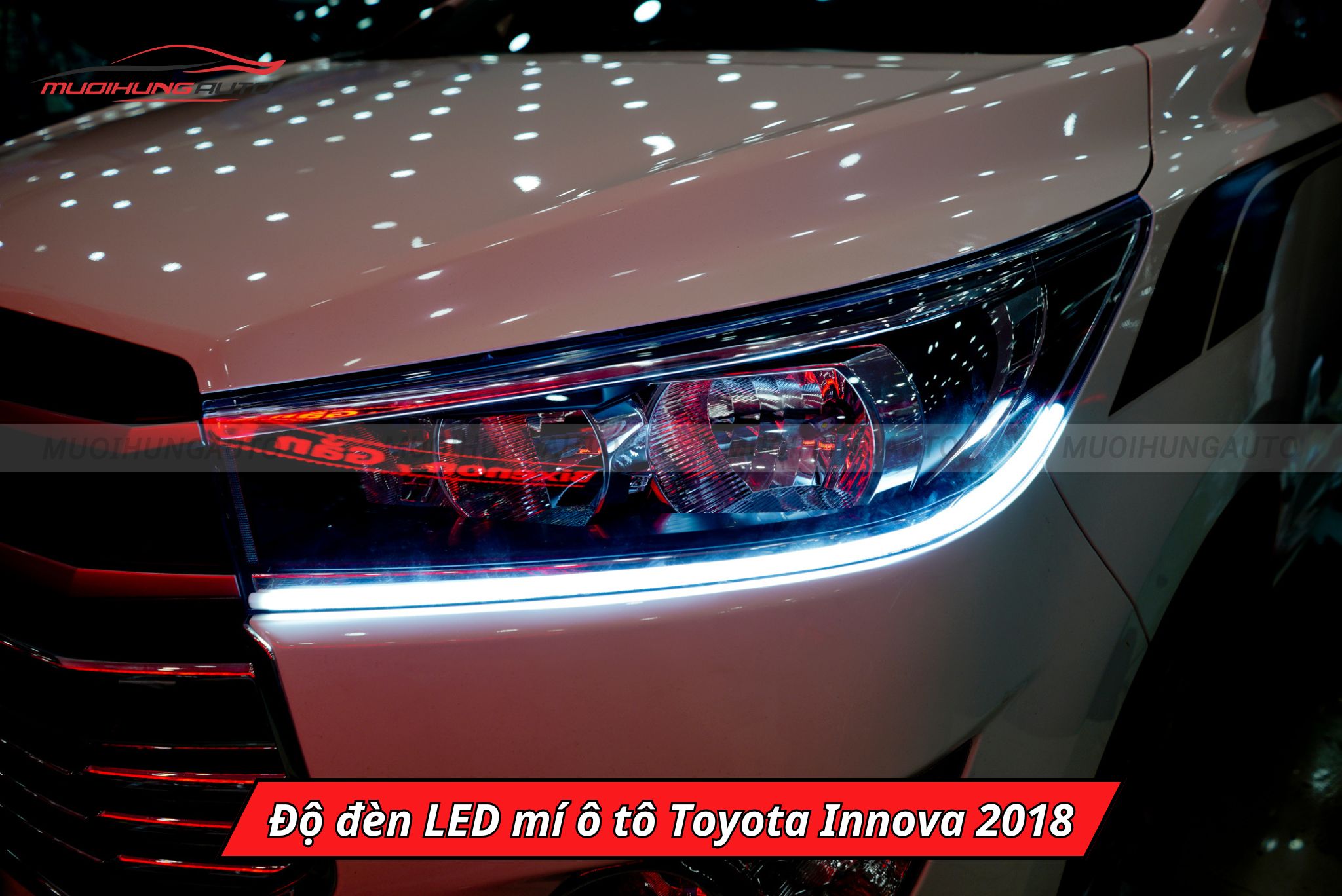 Độ đèn LED mí cho xe Toyota Innova 2018