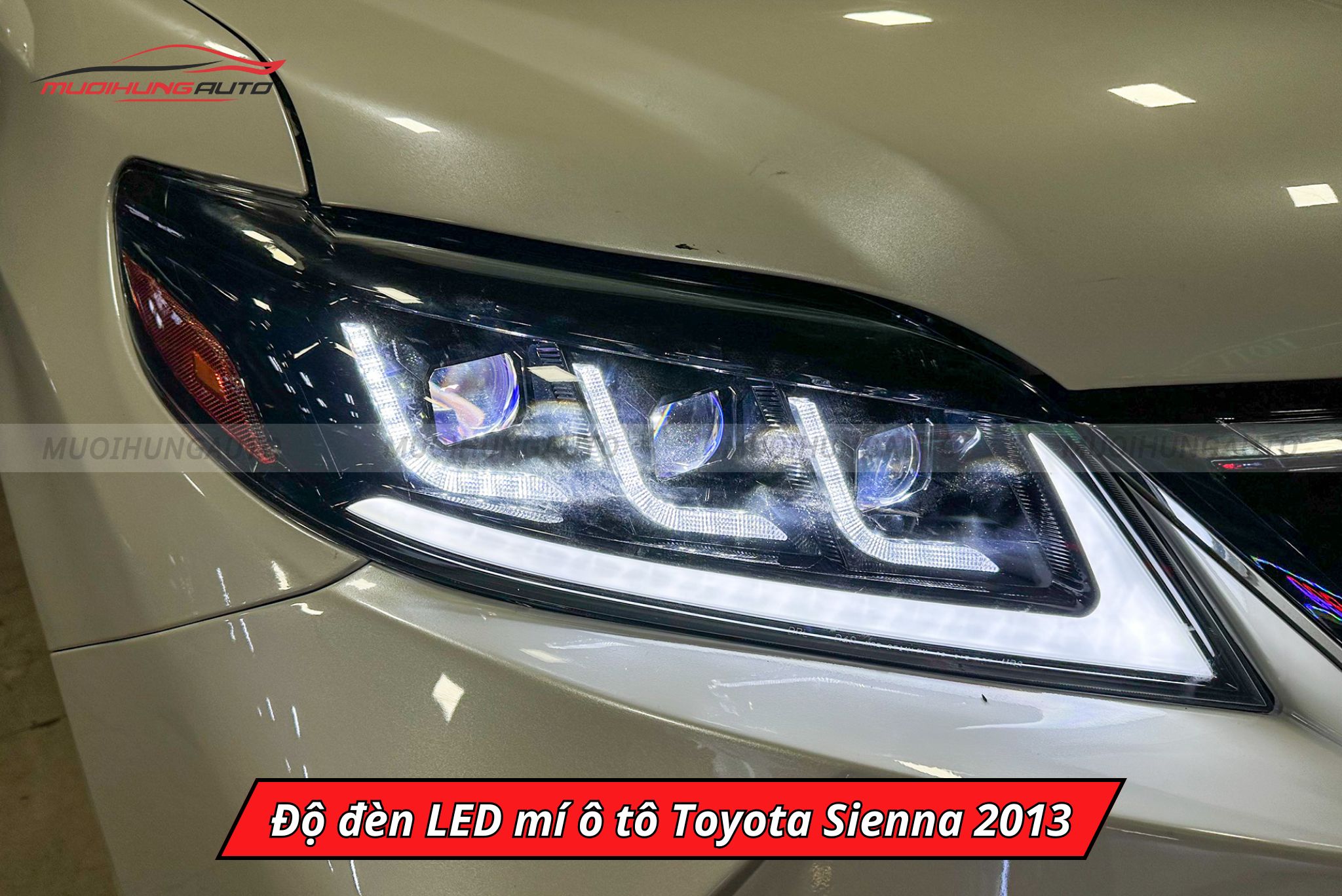 Độ đèn LED mí cho xe Toyota Sienna 2013