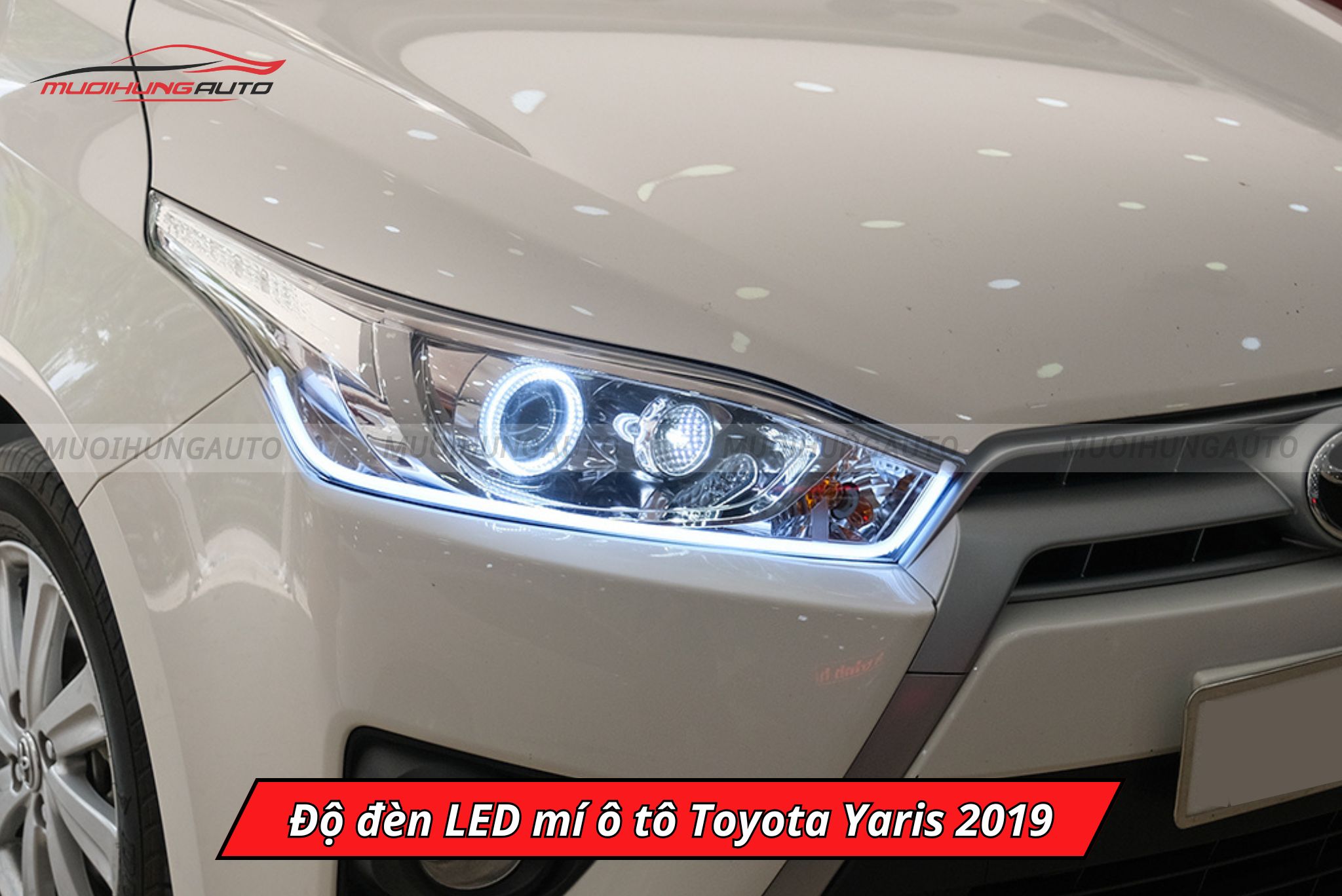 Độ đèn LED mí cho xe Toyota Yaris 2019
