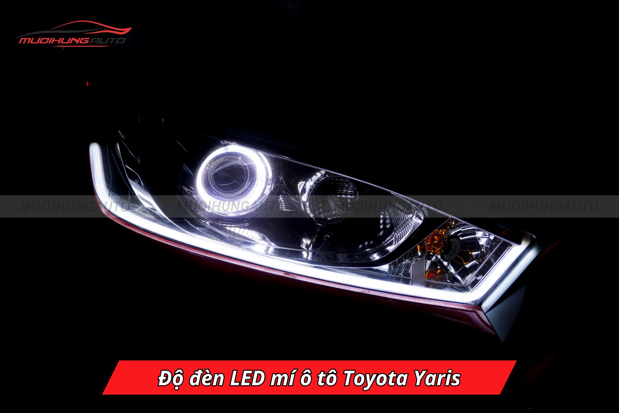 Độ đèn LED mí cho xeToyota Yaris