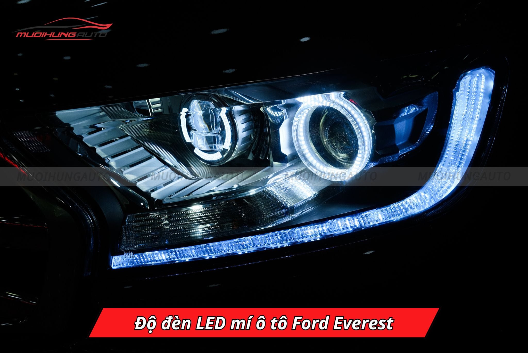 Độ đèn LED mí Ford Everest