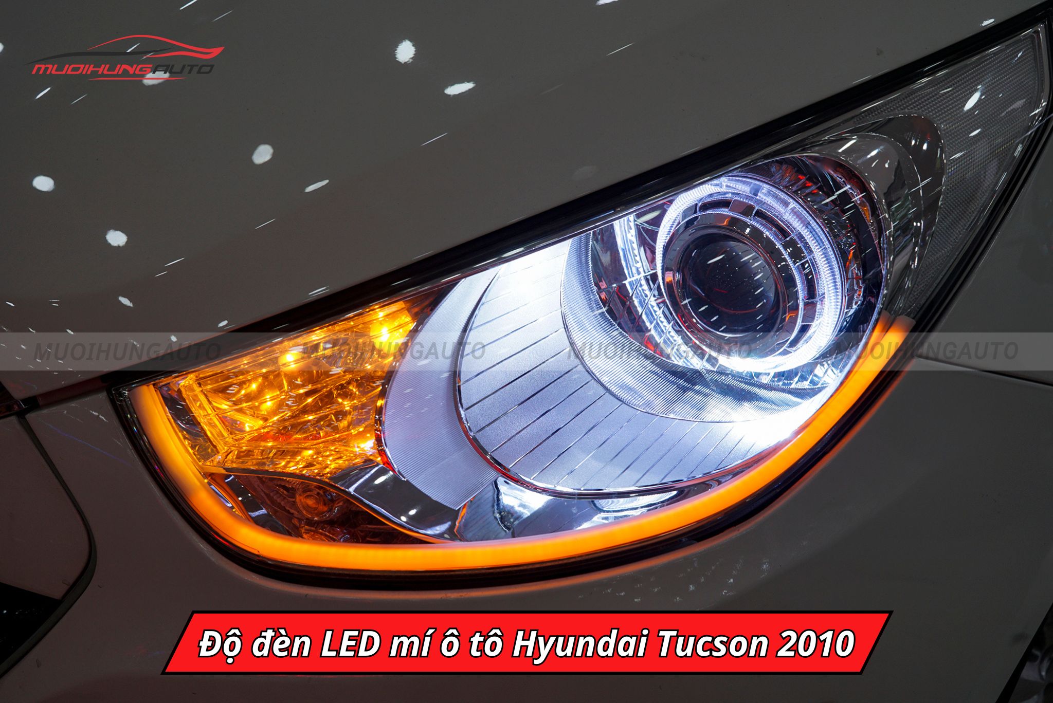 Độ đèn LED mí Hyundai Tucson 2010