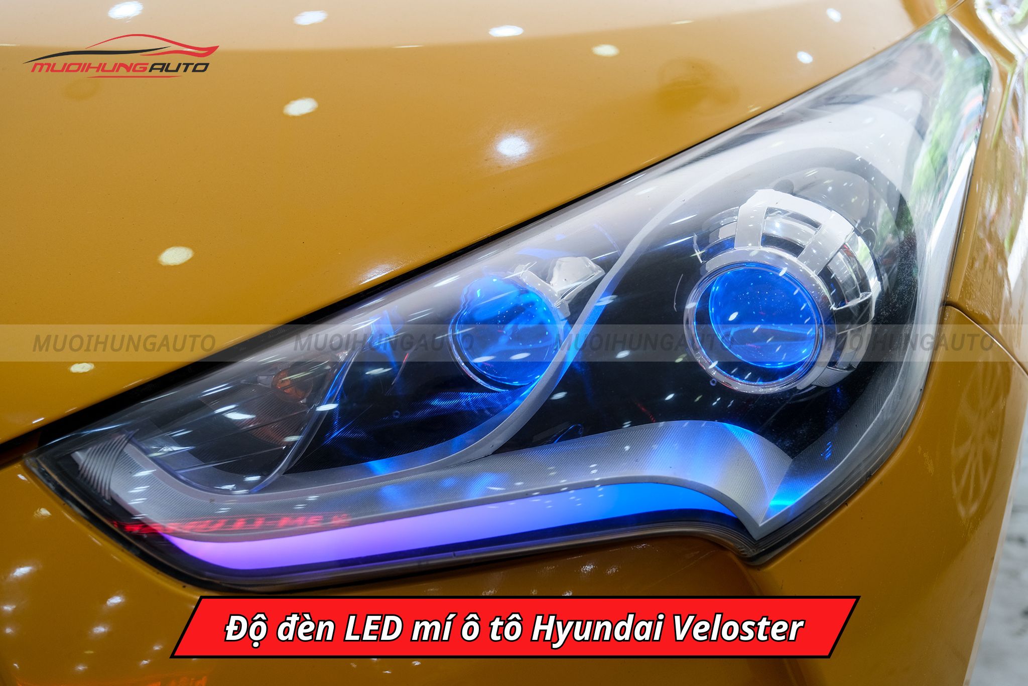 Độ đèn LED mí Hyundai Veloster