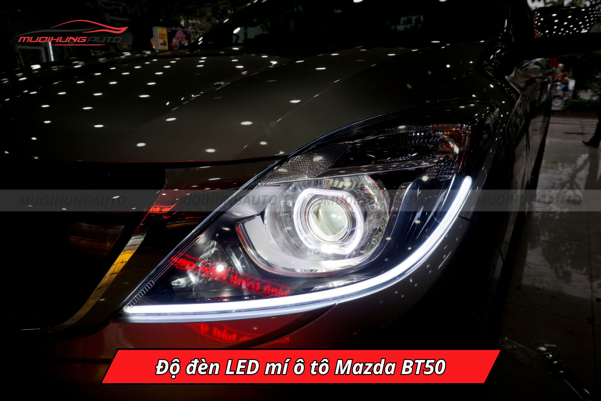 Độ đèn LED mí Mazda BT50