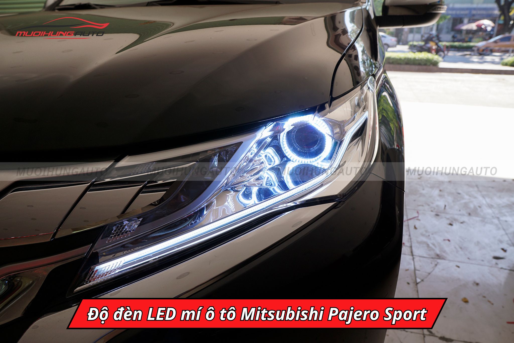 Độ đèn LED mí Mitsubishi Pajero Sport