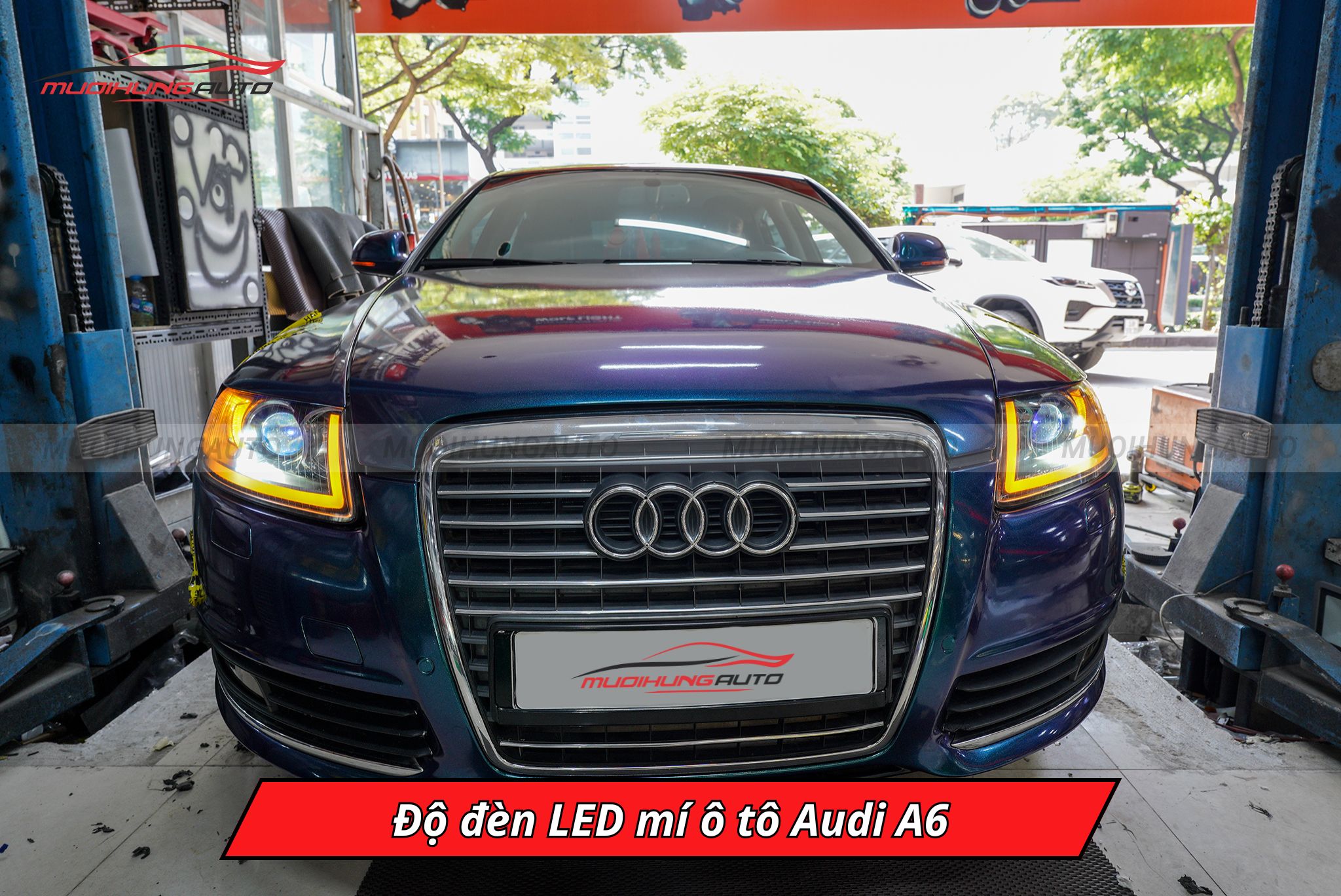 Độ đèn LED mí ô tô Audi A6