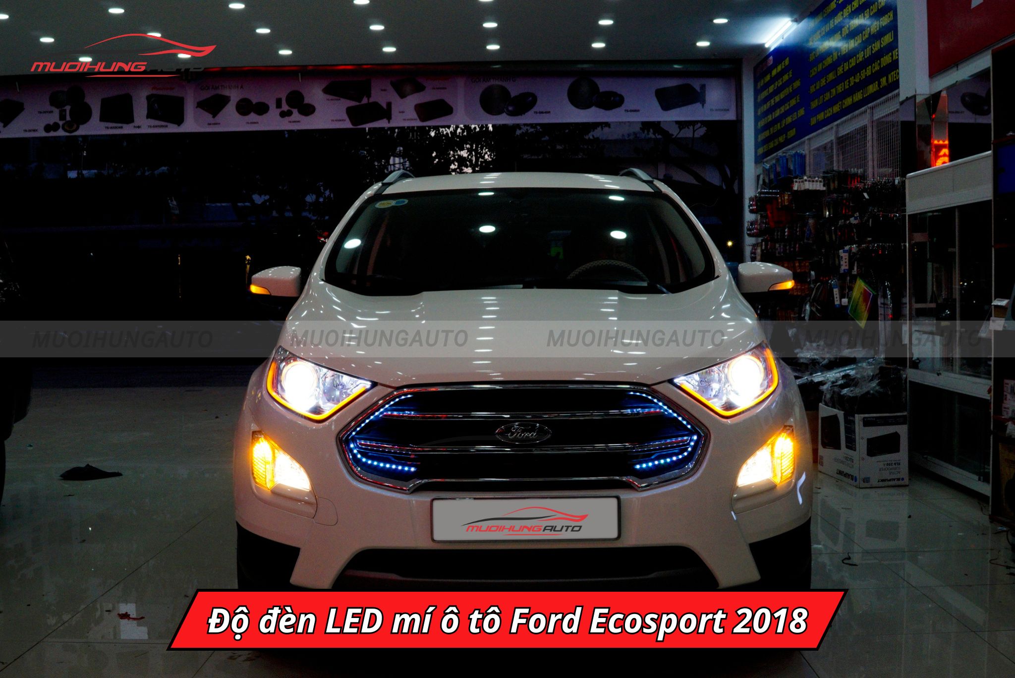 Độ đèn LED mí ô tô Ford Ecosport 2018