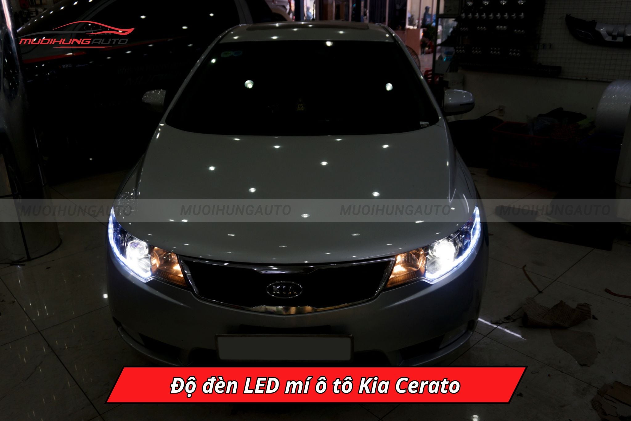 Độ đèn LED mí ô tô Kia Cerato