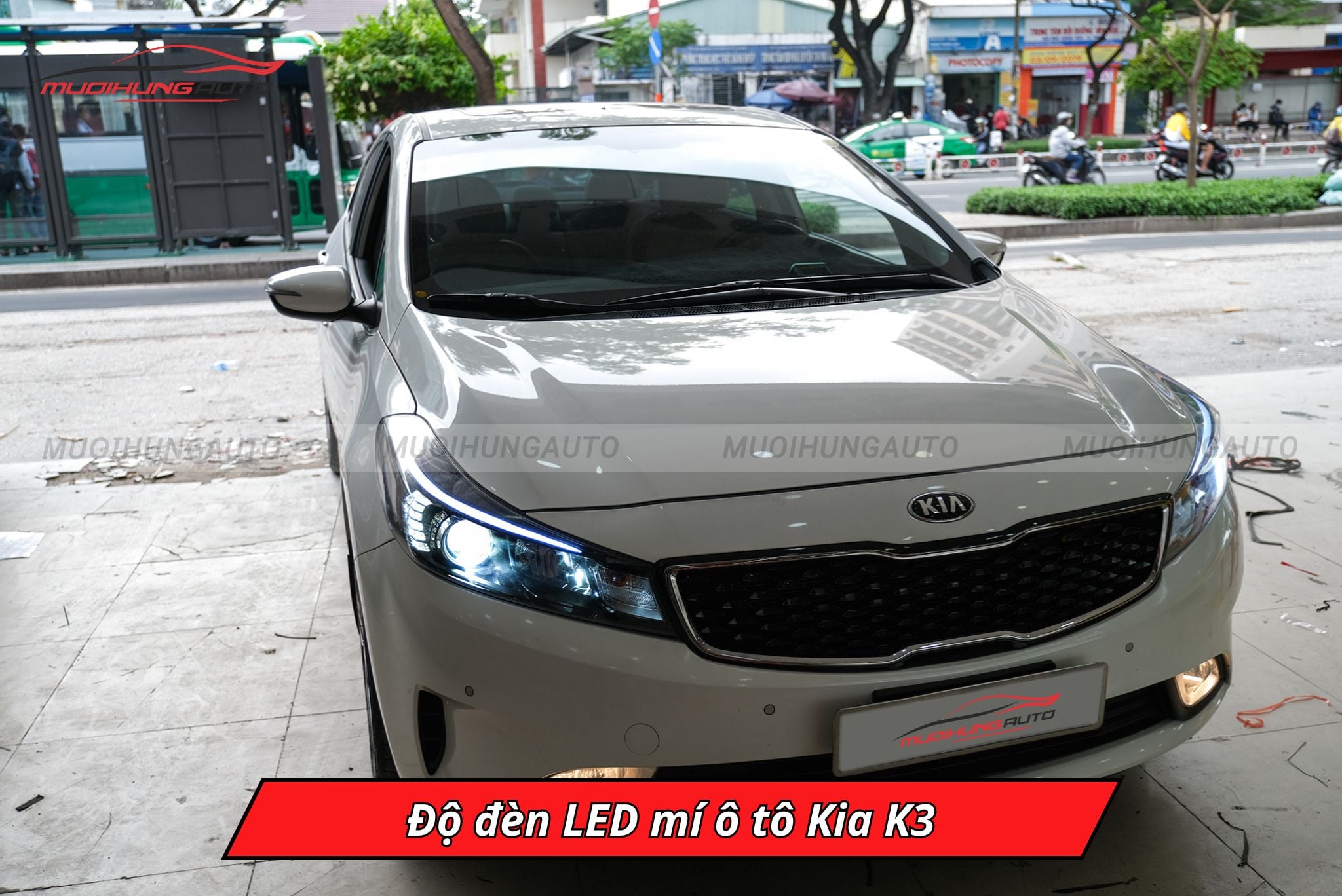 Độ đèn LED mí ô tô Kia K3