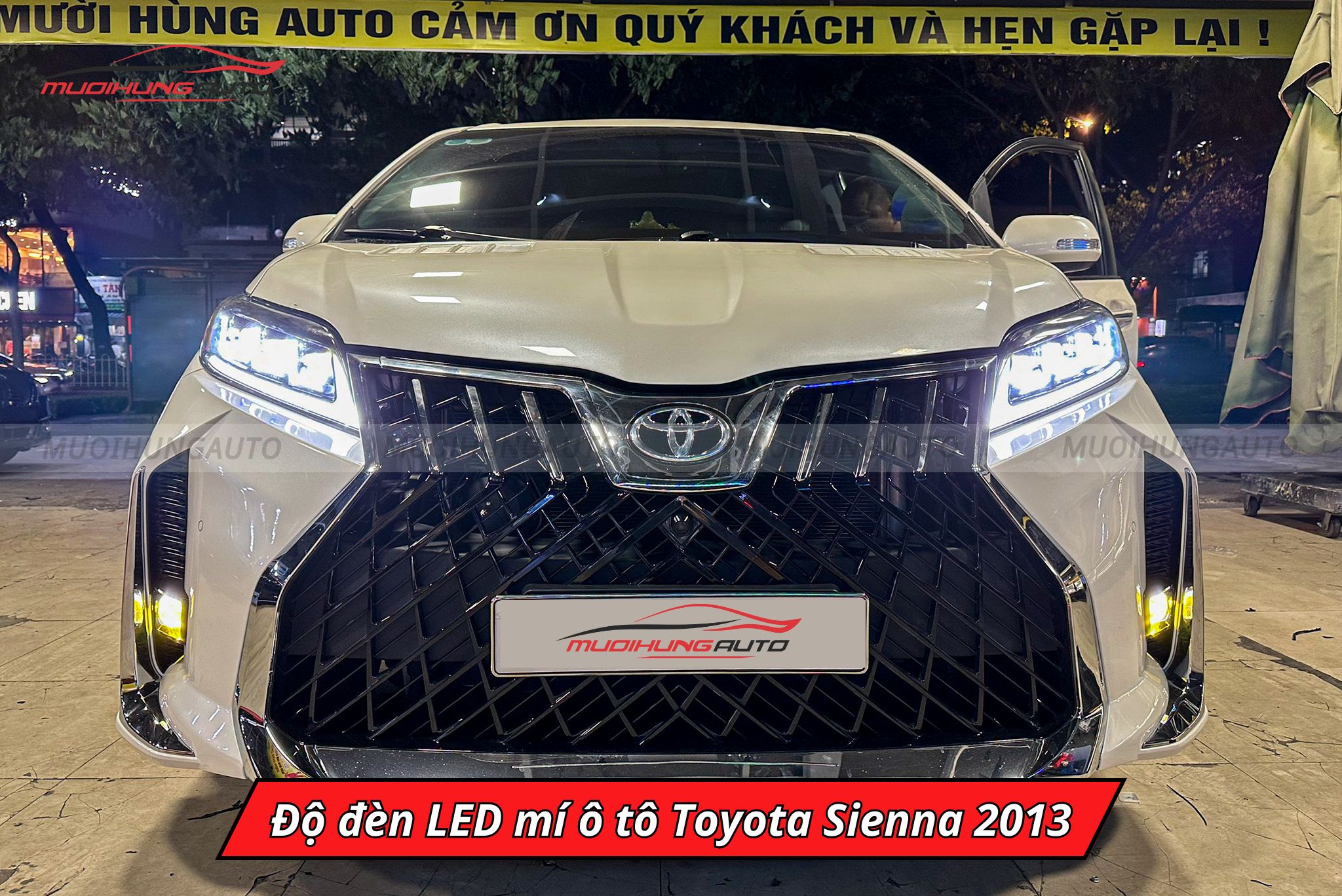 Độ đèn LED mí ô tô Toyota Sienna 2013