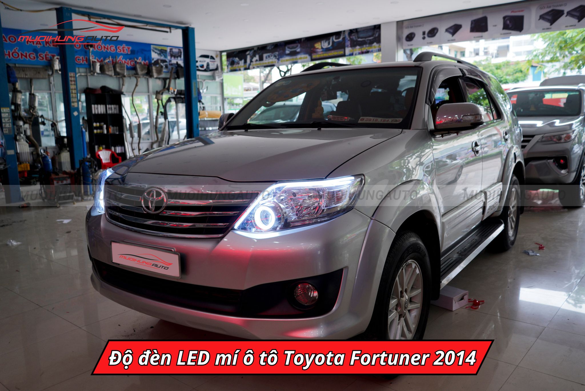 Độ đèn LED mí Toyota Fortuner 2014