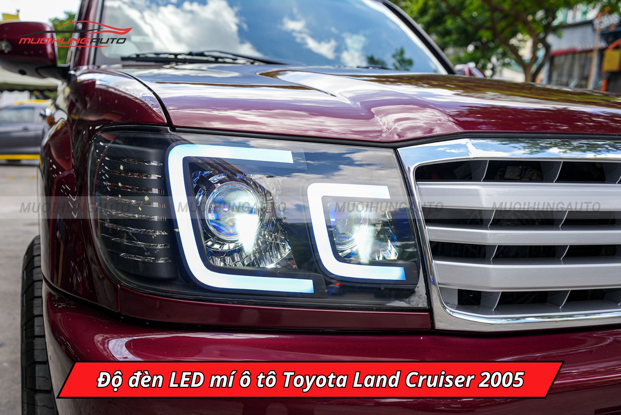 Độ đèn LED mí Toyota Land Cruiser 2005