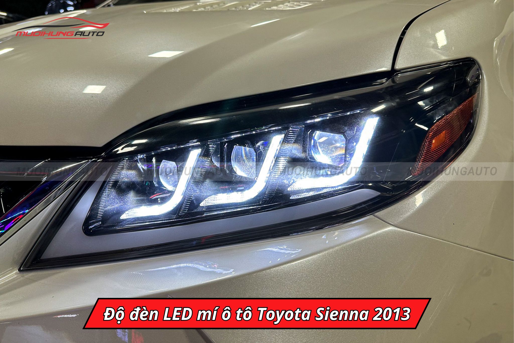 Độ đèn LED mí Toyota Sienna 2013