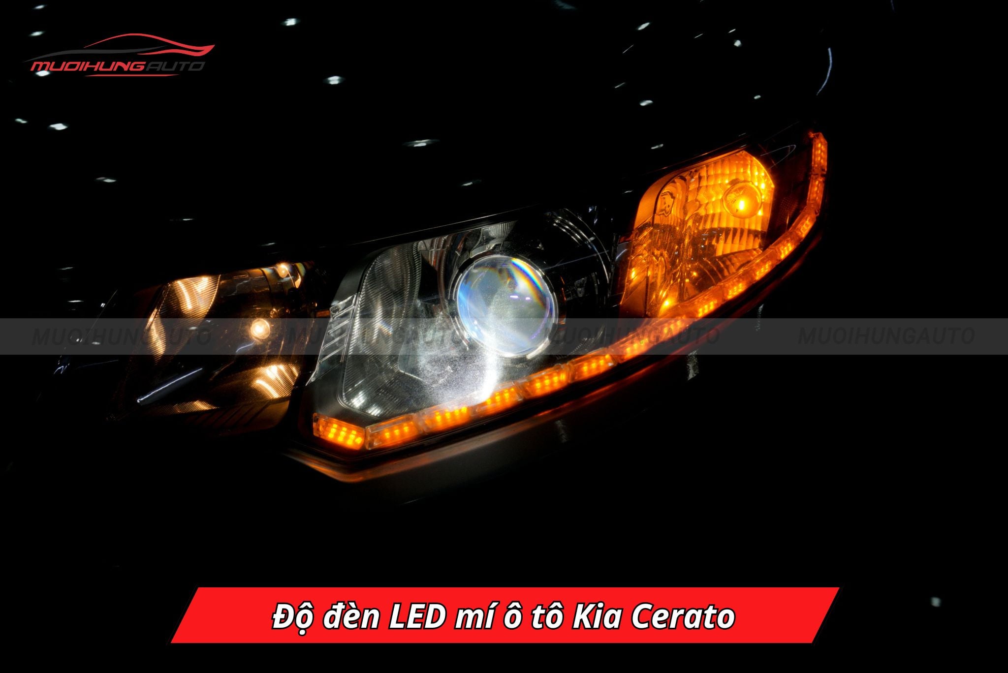 Độ đèn LED mí xe Kia Cerato