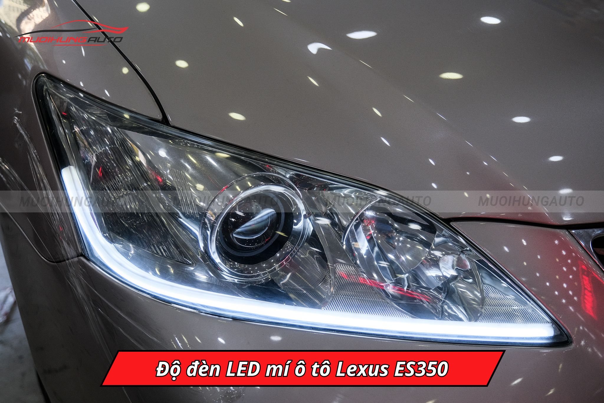 Độ đèn LED mí xe Lexus ES350