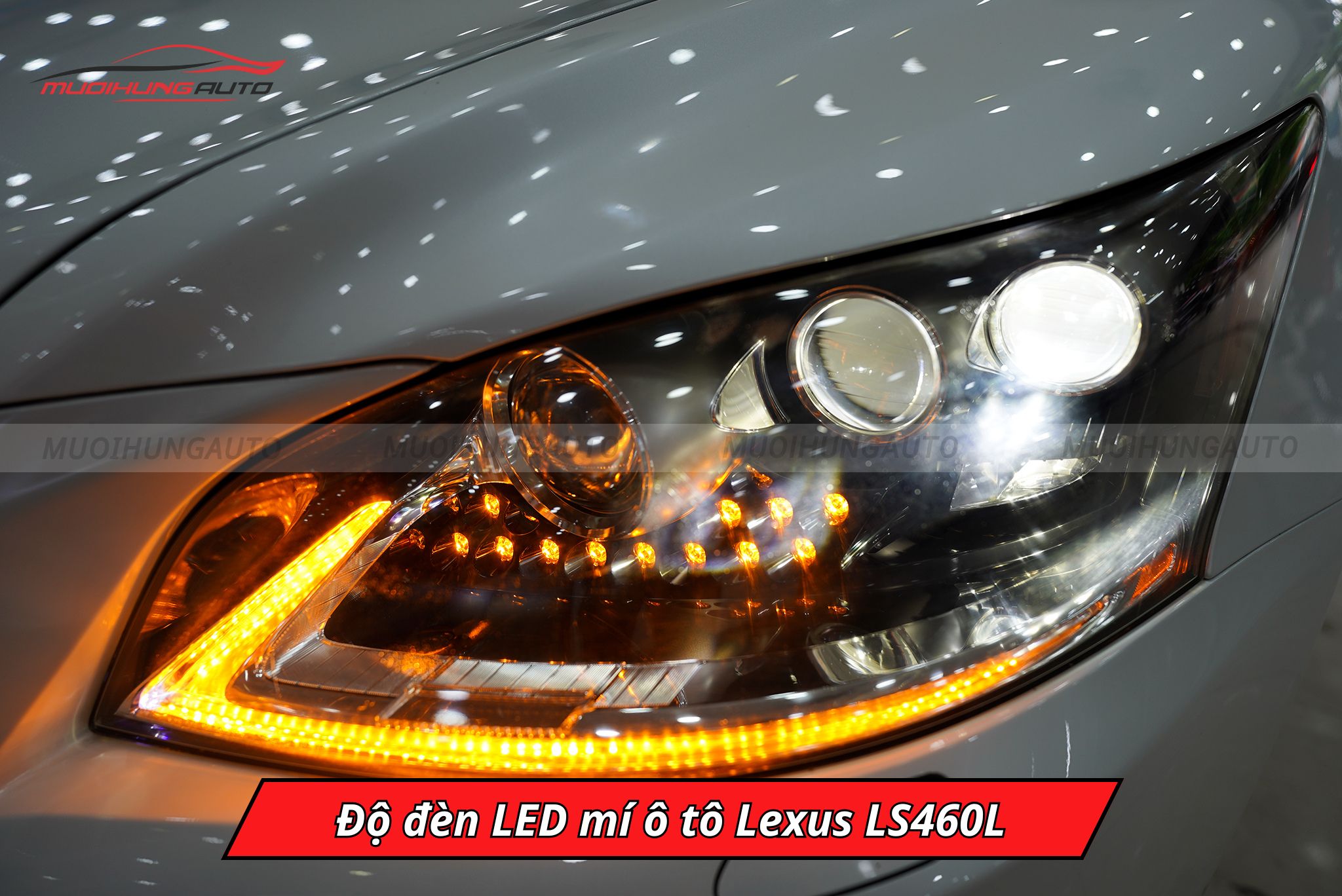 Độ đèn LED mí xe Lexus LS460L