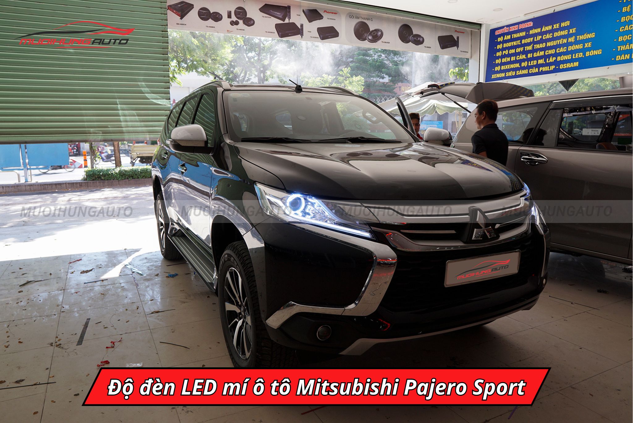 Độ đèn LED mí xe Mitsubishi Pajero Sport