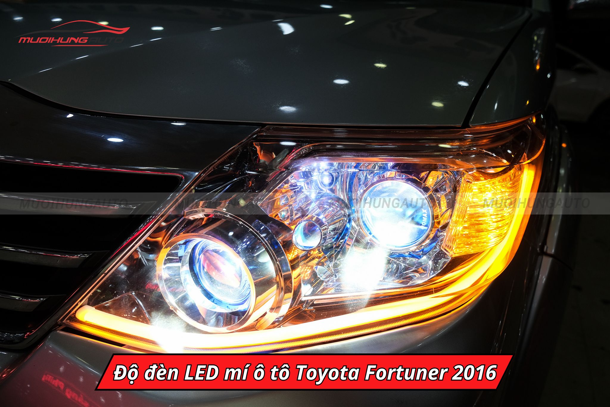 Độ đèn LED mí Toyota Fortuner 2016
