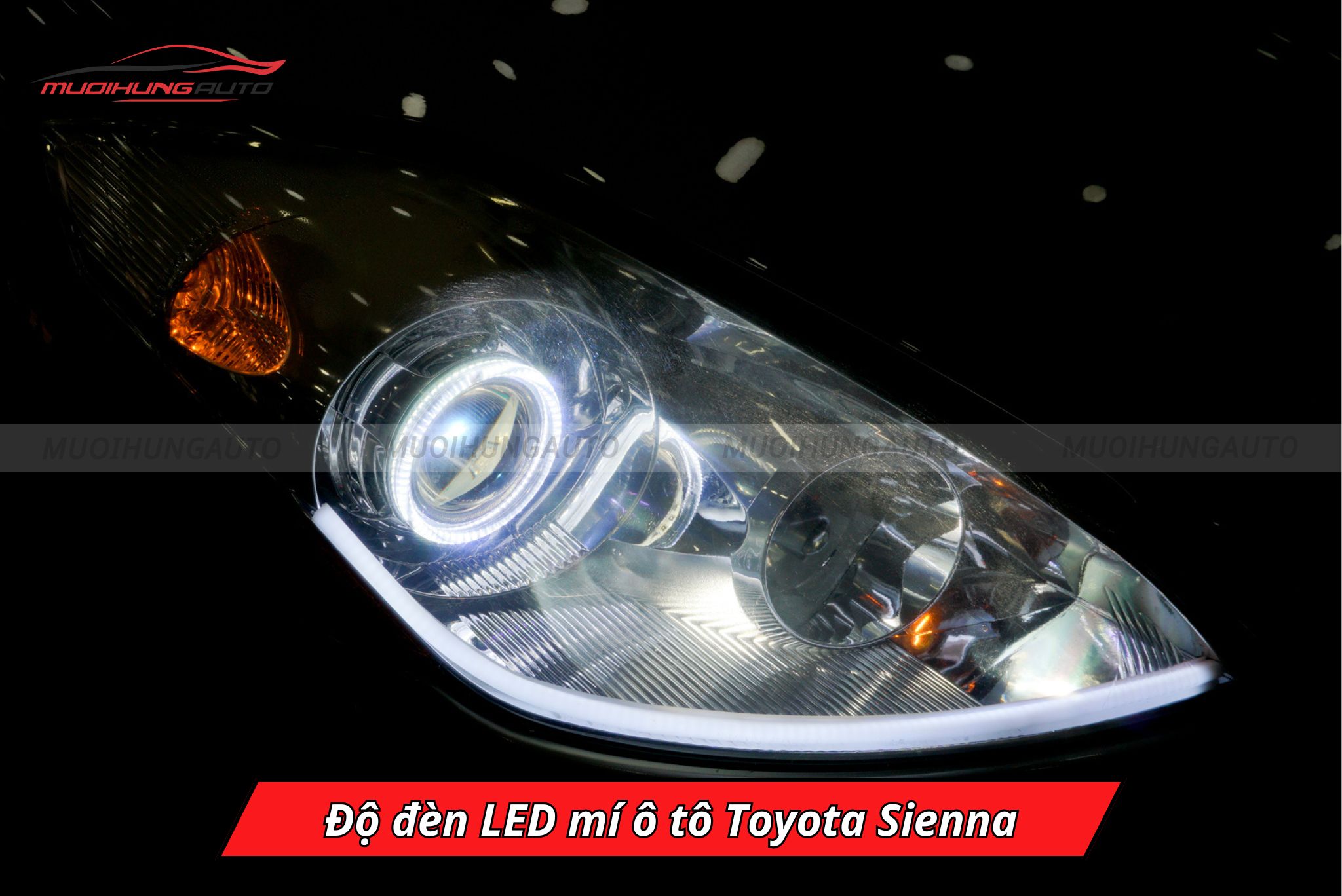 Độ đèn LED mí xe Toyota Sienna