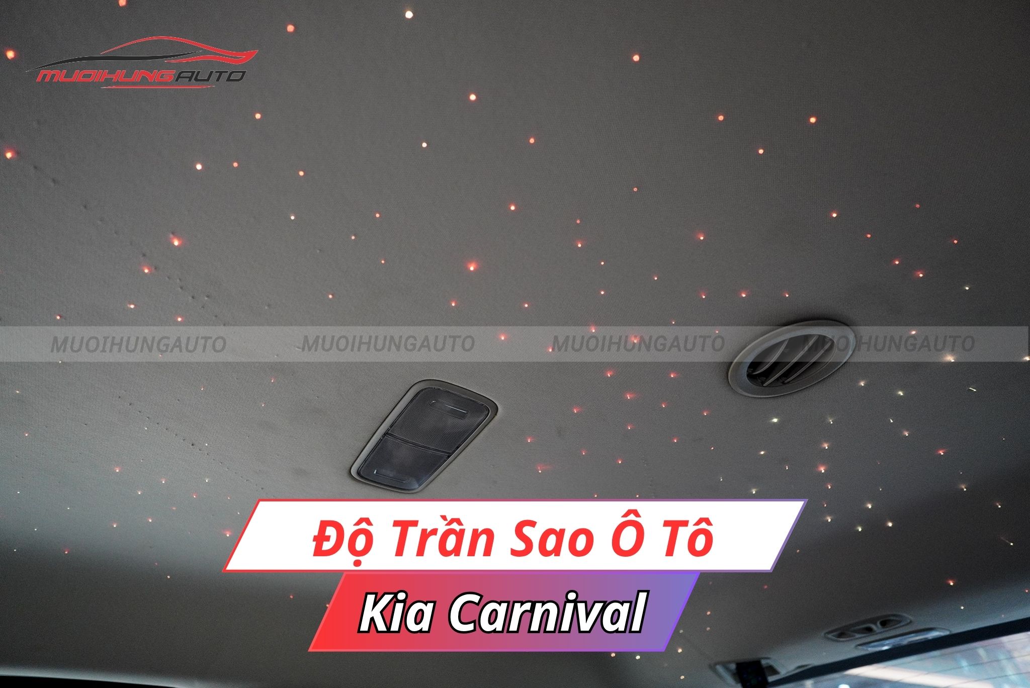 Độ đèn LED trần sao rơi cho xe Kia Carnival