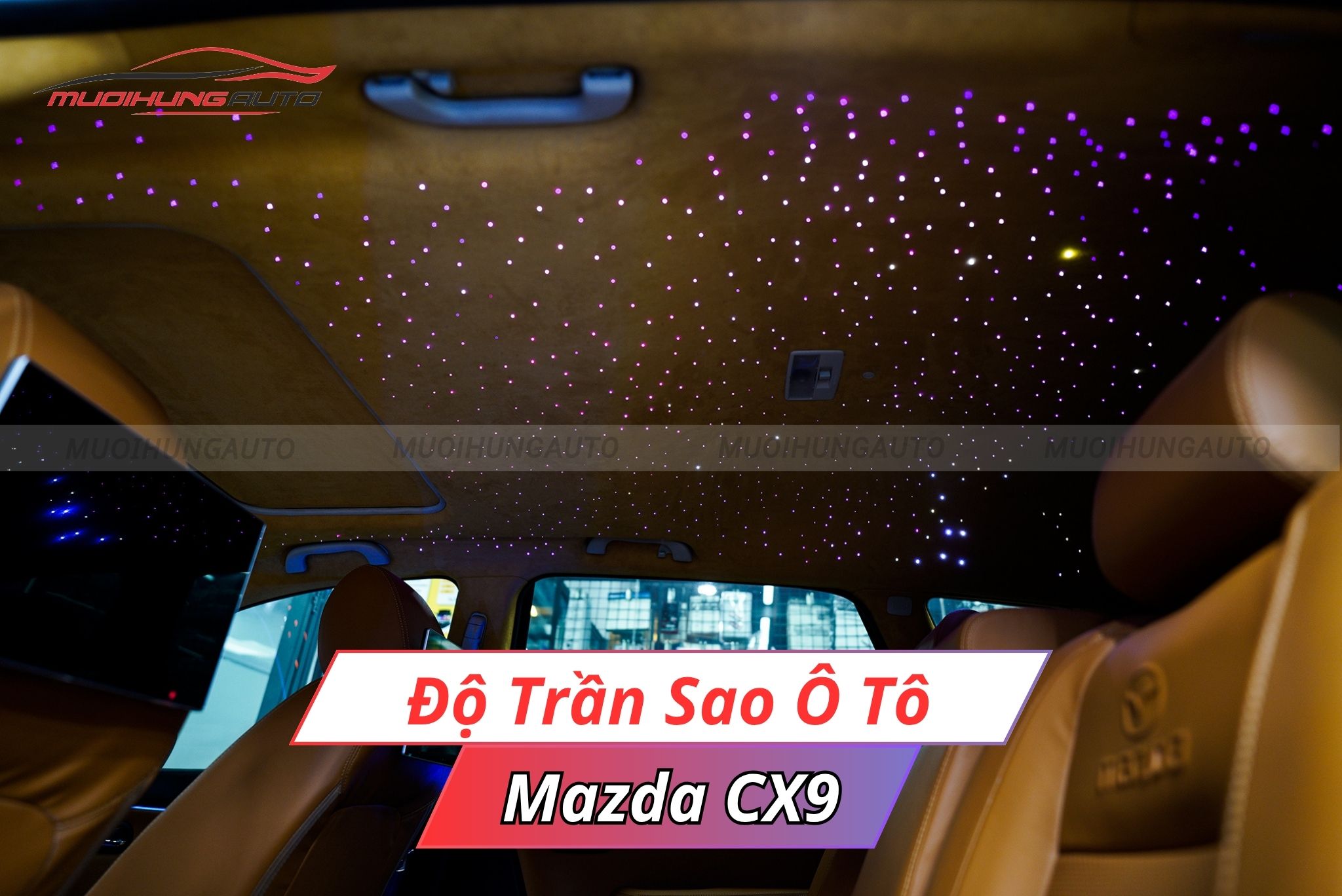 Độ đèn LED trần sao rơi Mazda CX9