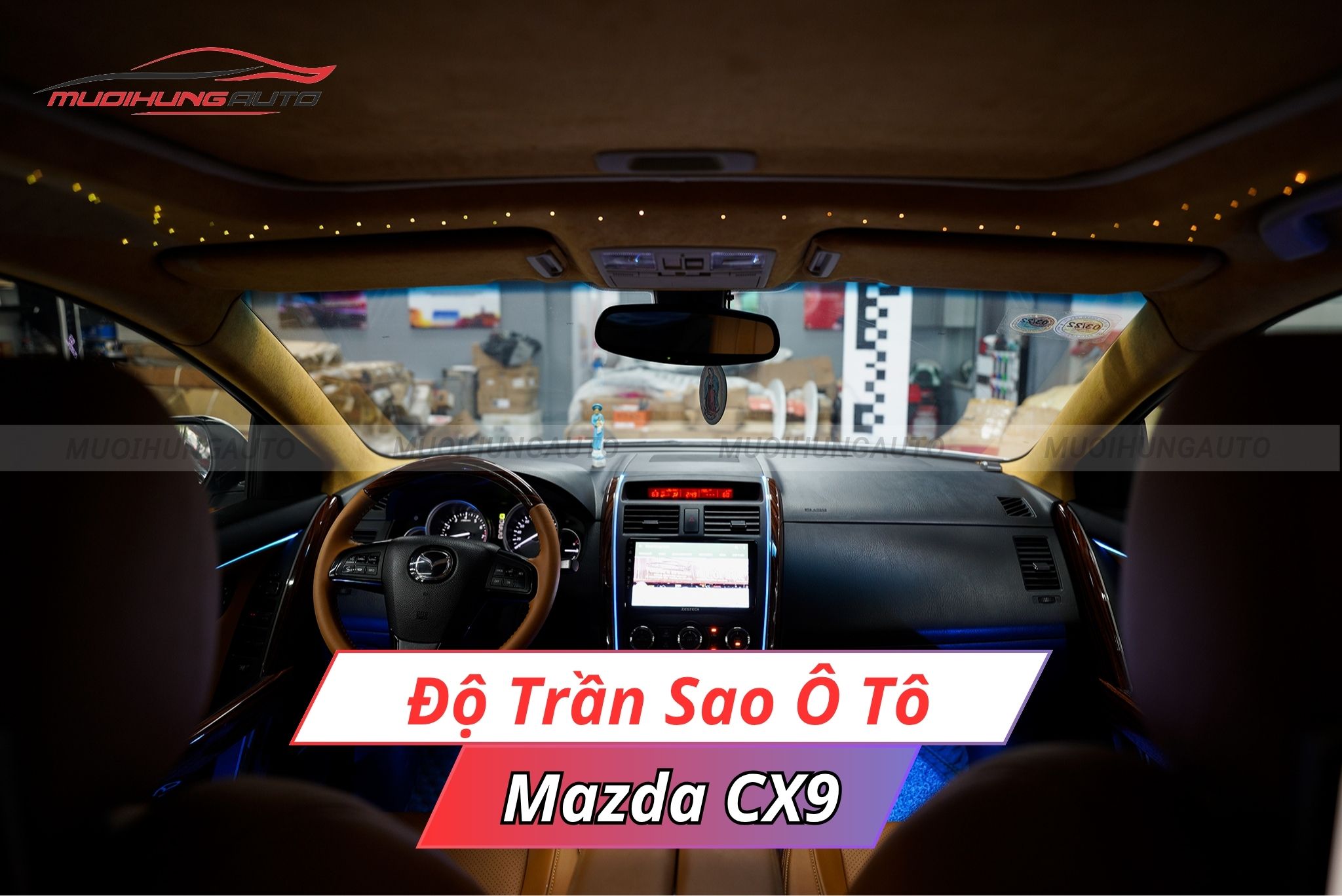 Độ đèn LED trần sao rơi ô tô Mazda CX9