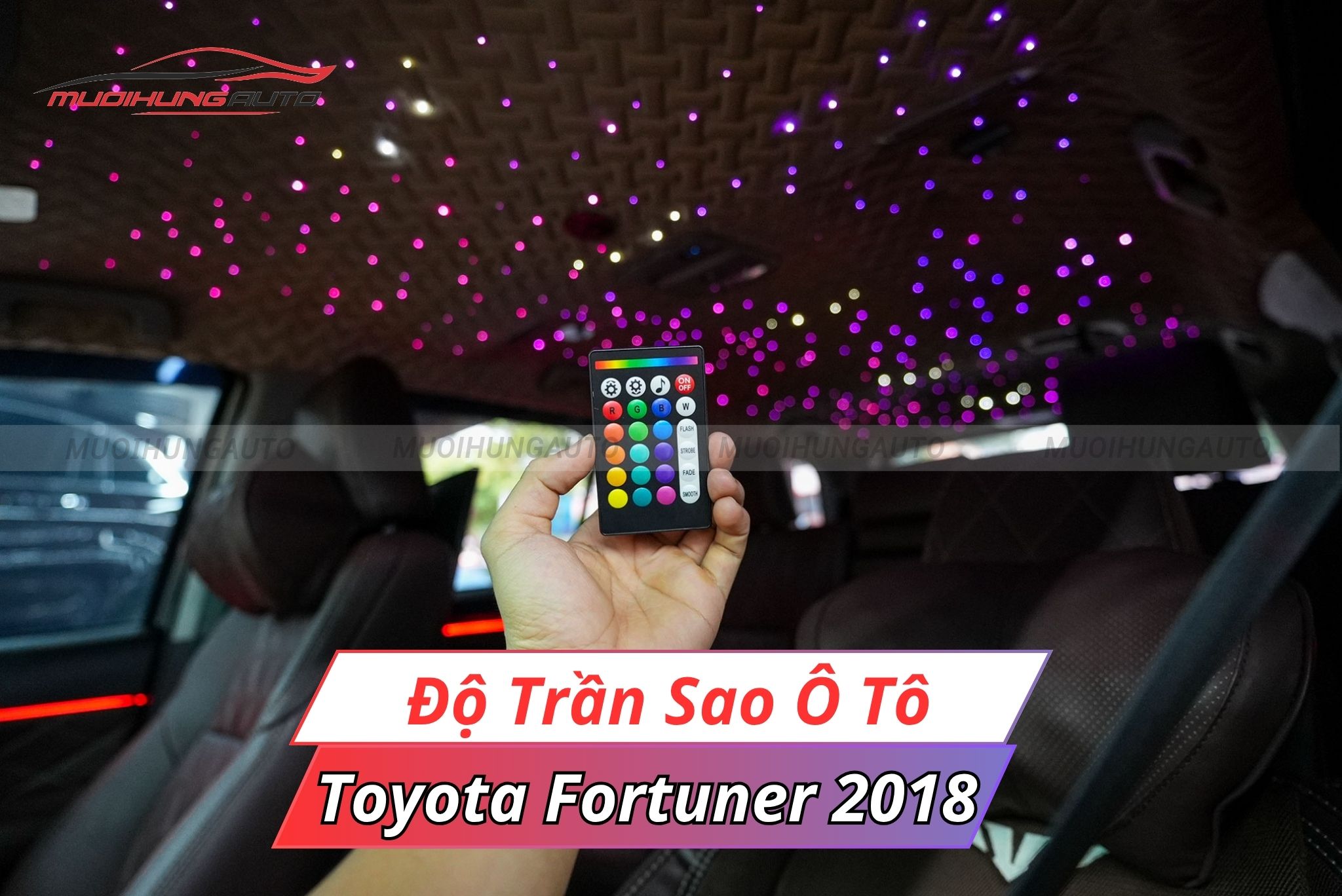 Độ đèn LED trần sao rơi Toyota Fortuner 2018