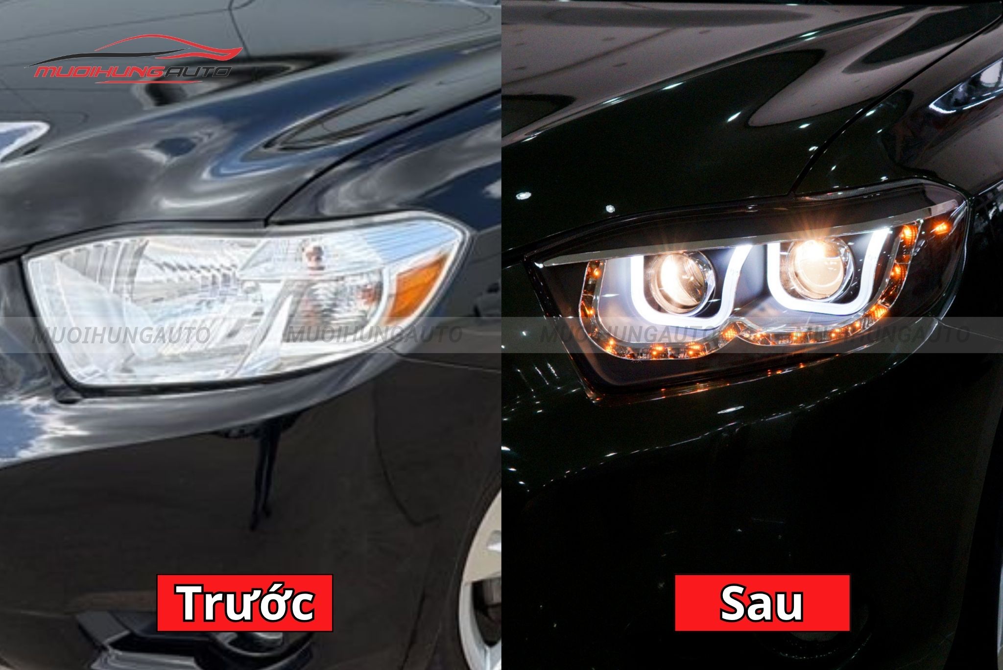 Độ đèn pha nguyên cụm cho xe Toyota Highlander