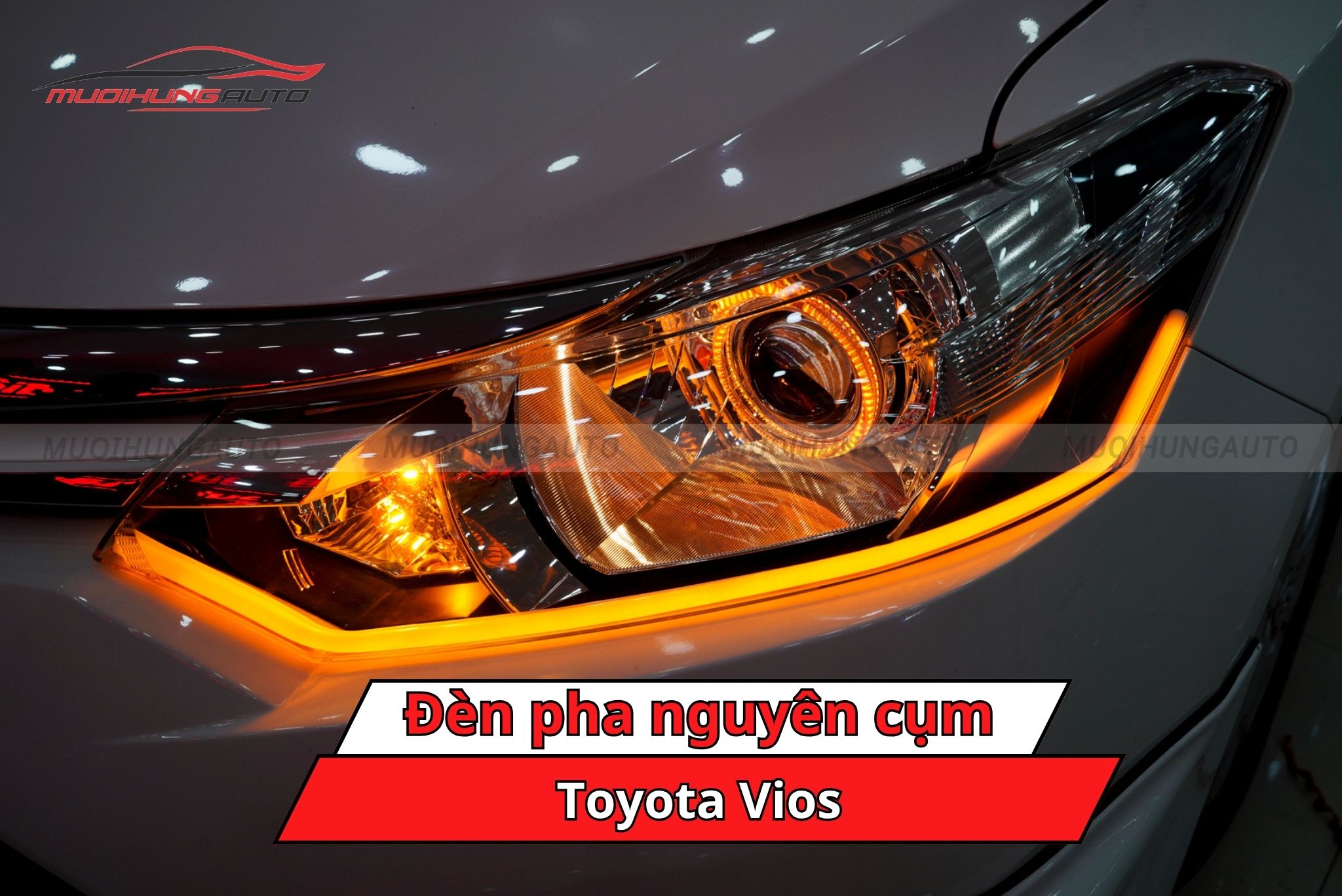 Độ đèn pha nguyên cụm cho xe Toyota Vios