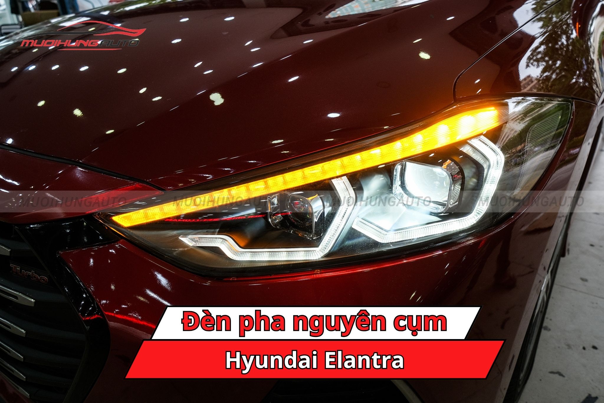 Độ đèn pha nguyên cụm Hyundai Elantra