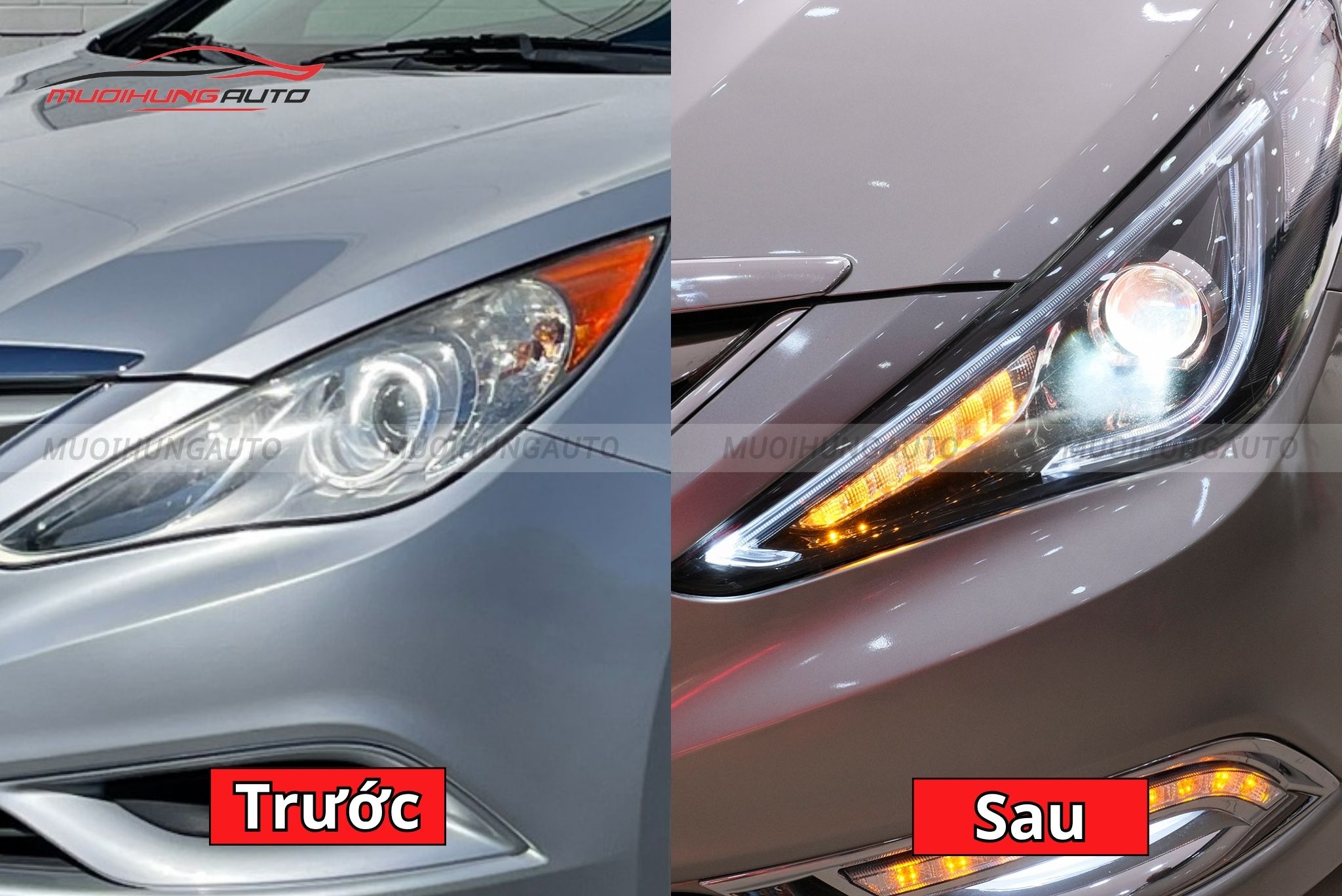 Độ đèn pha nguyên cụm ô tô Hyundai Sonata