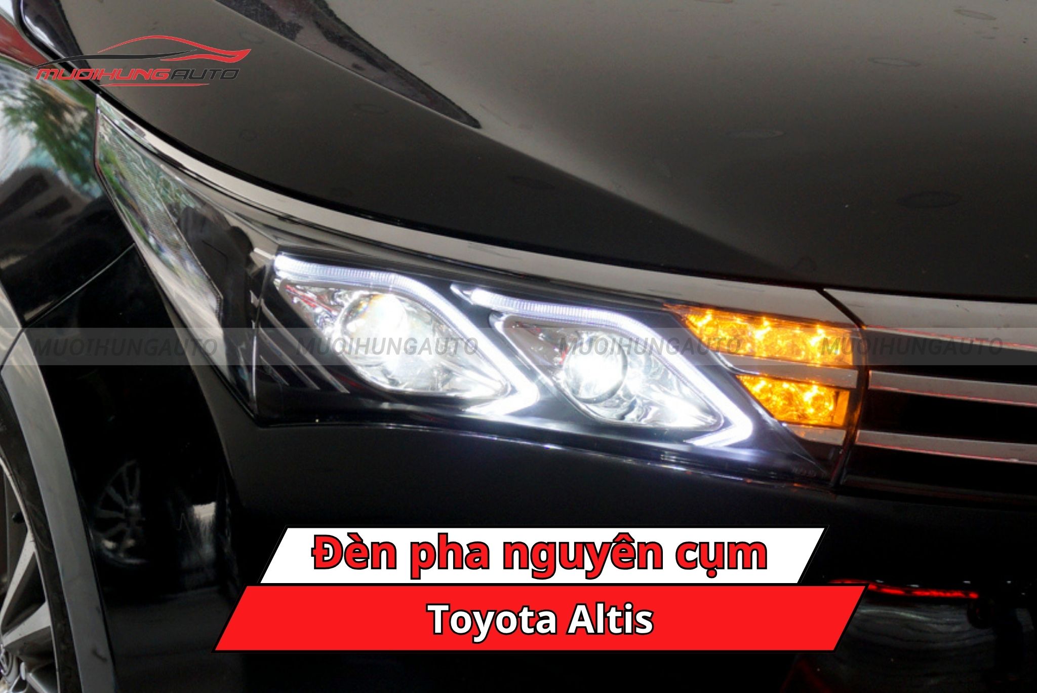 Độ đèn pha nguyên cụm Toyota Altis