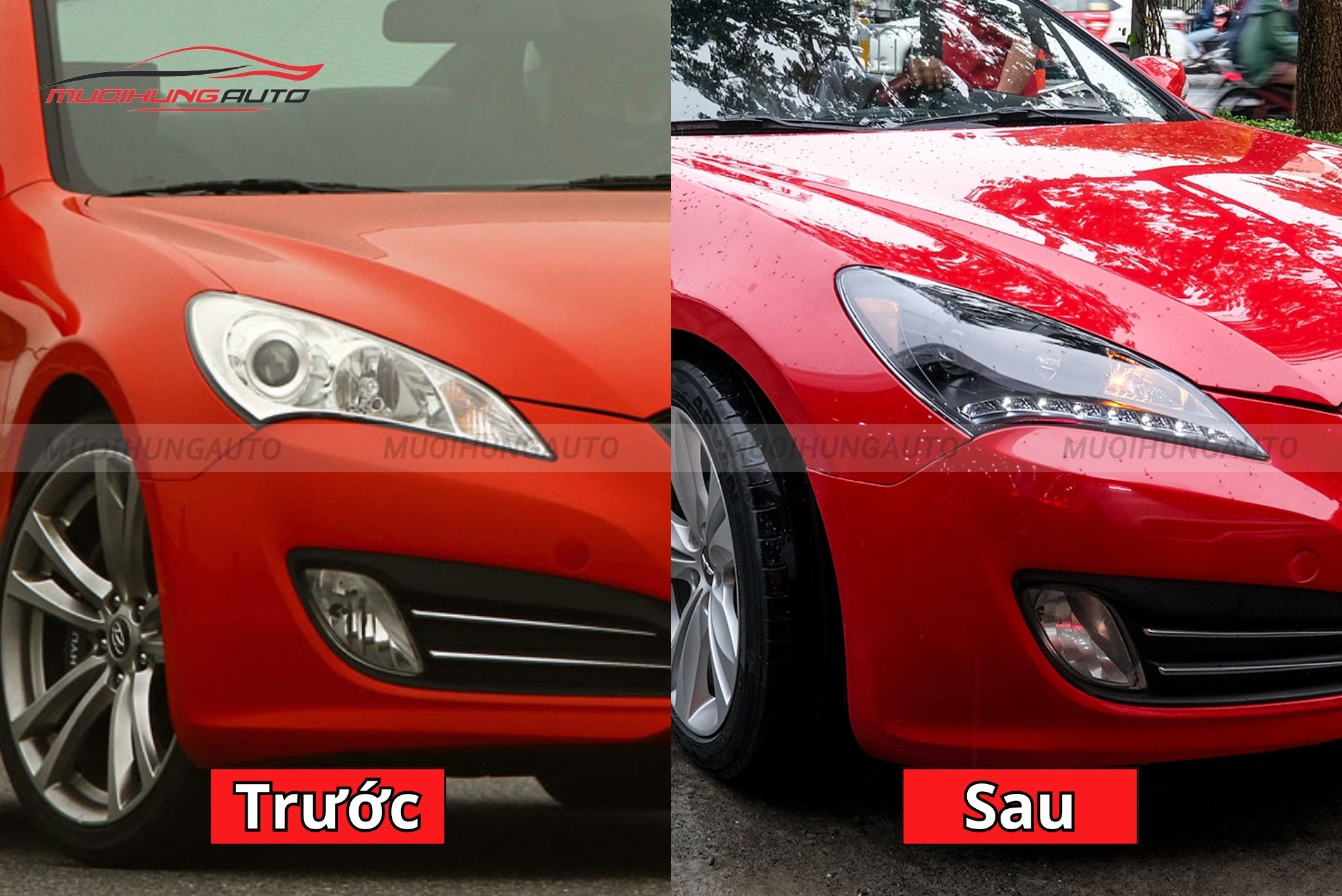 Độ đèn pha nguyên cụm xe Hyundai Genesis